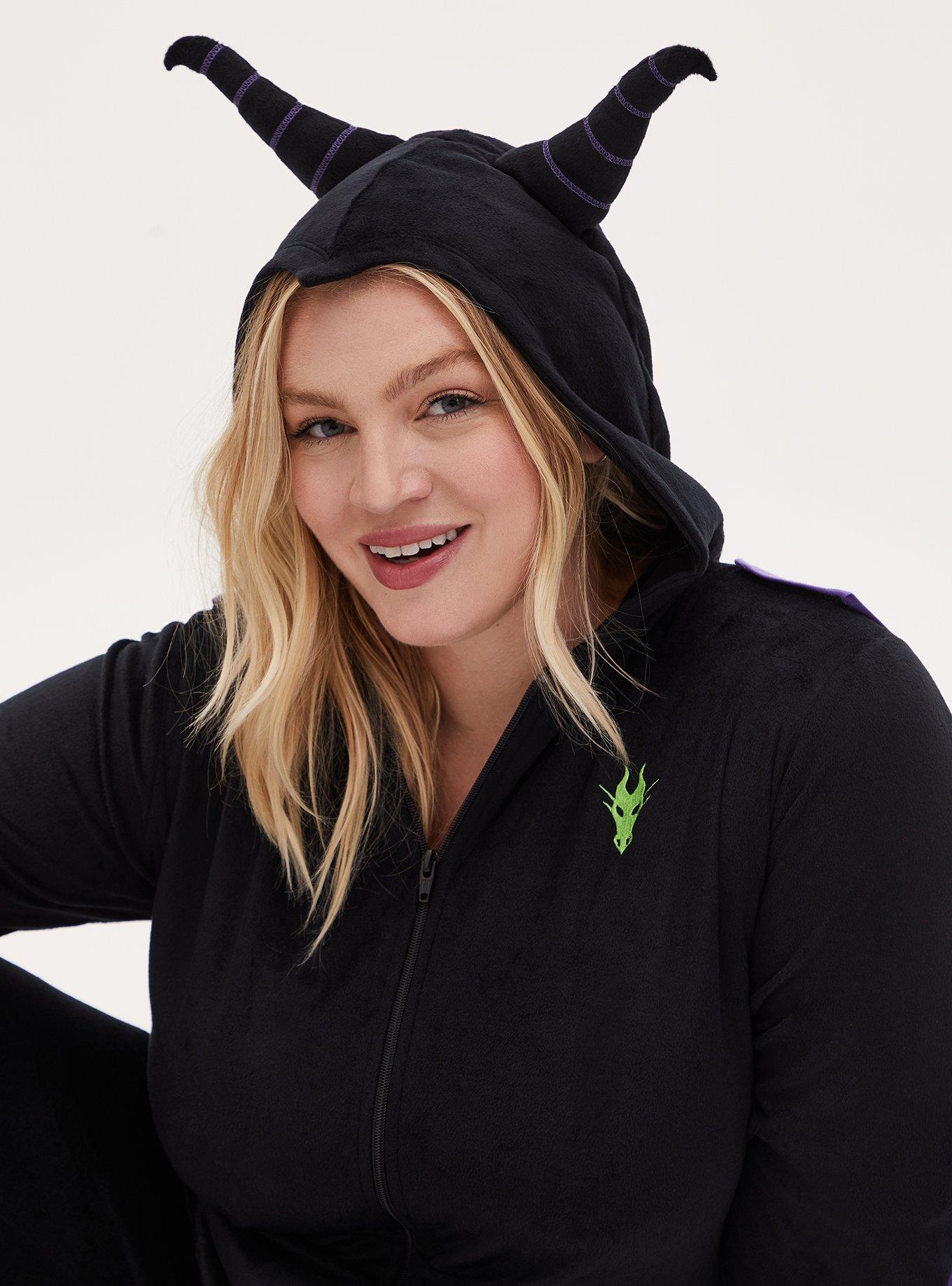 Plus Size Disney Sleeping Beauty Maleficent Fleece Onesie with