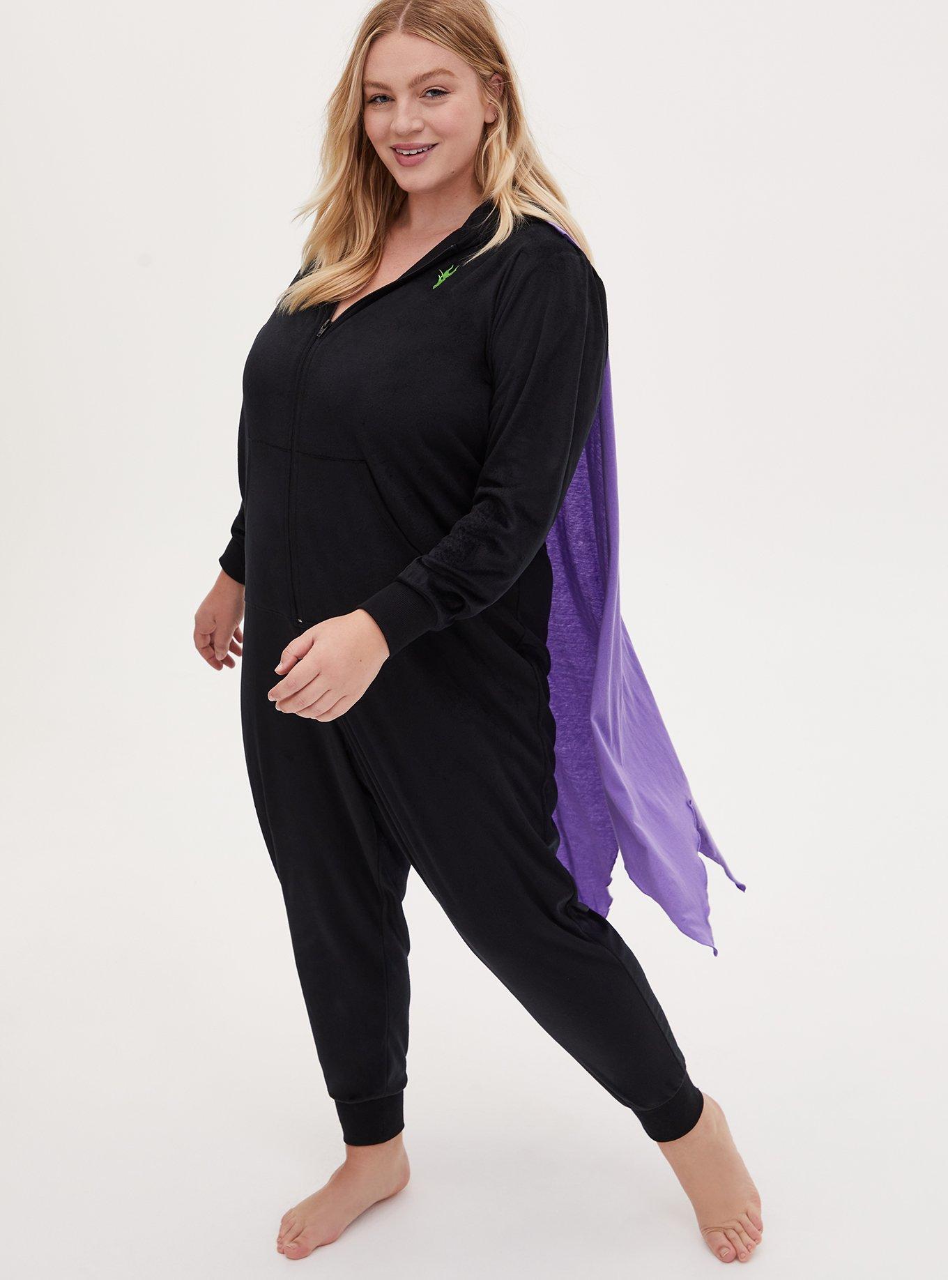 Plus Size Disney Sleeping Beauty Maleficent Fleece Onesie with