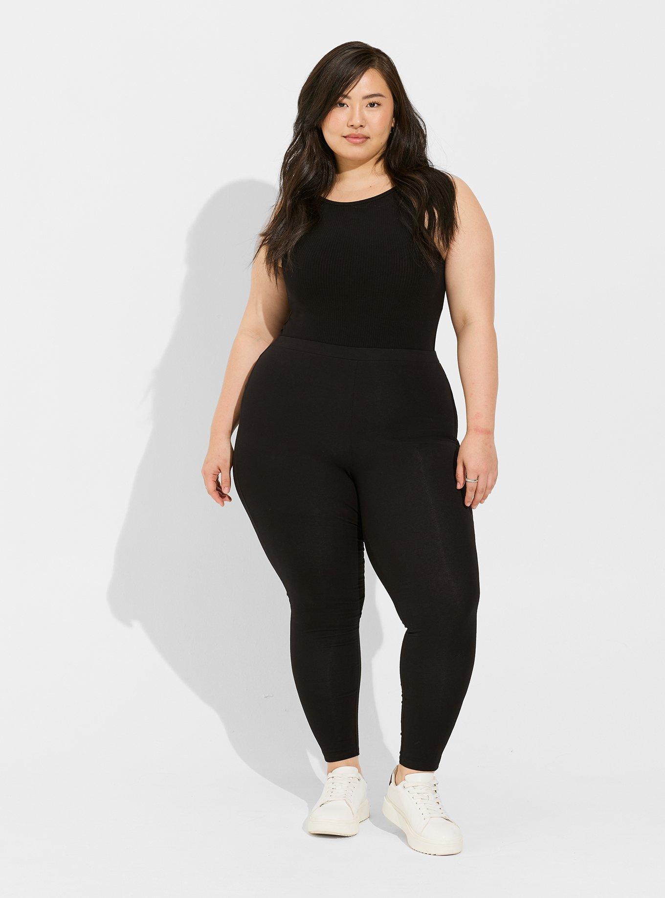 Plus Size - Black Side Mesh Inset Legging - Torrid