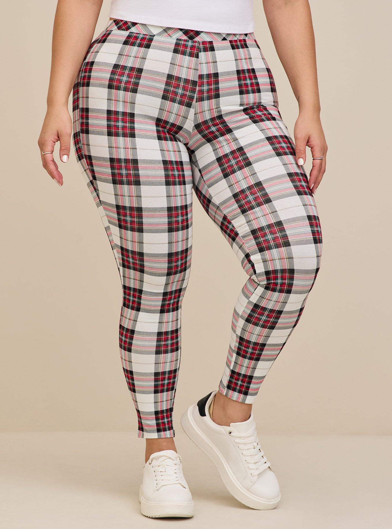 Comfort Waist Full-Length Legging, TARTAN PLAID, alternate