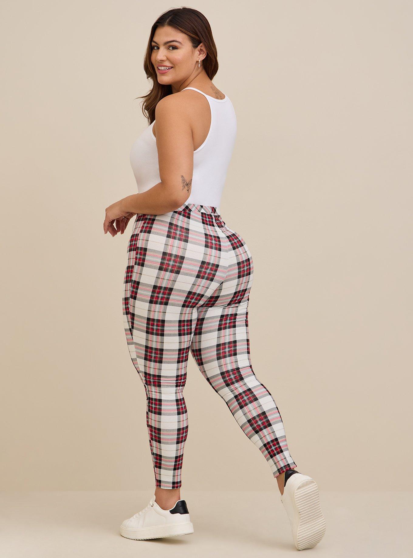 Comfort Waist Full-Length Legging, TARTAN PLAID, alternate