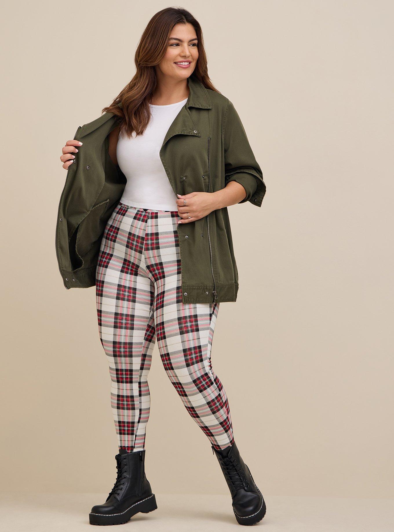 Comfort Waist Full-Length Legging, TARTAN PLAID, hi-res