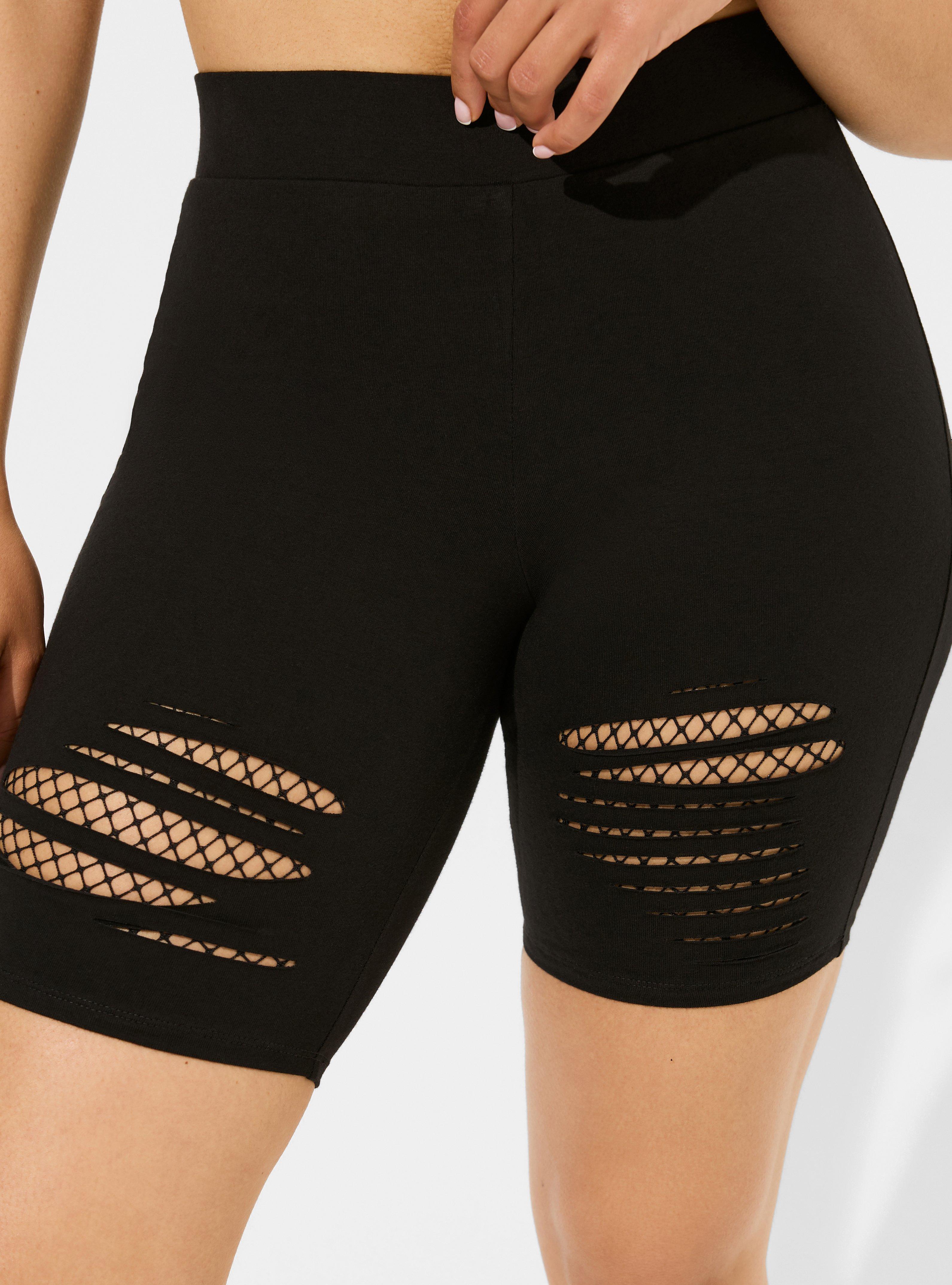 9 Inch Signature Waist Slashed Fishnet Bike Short