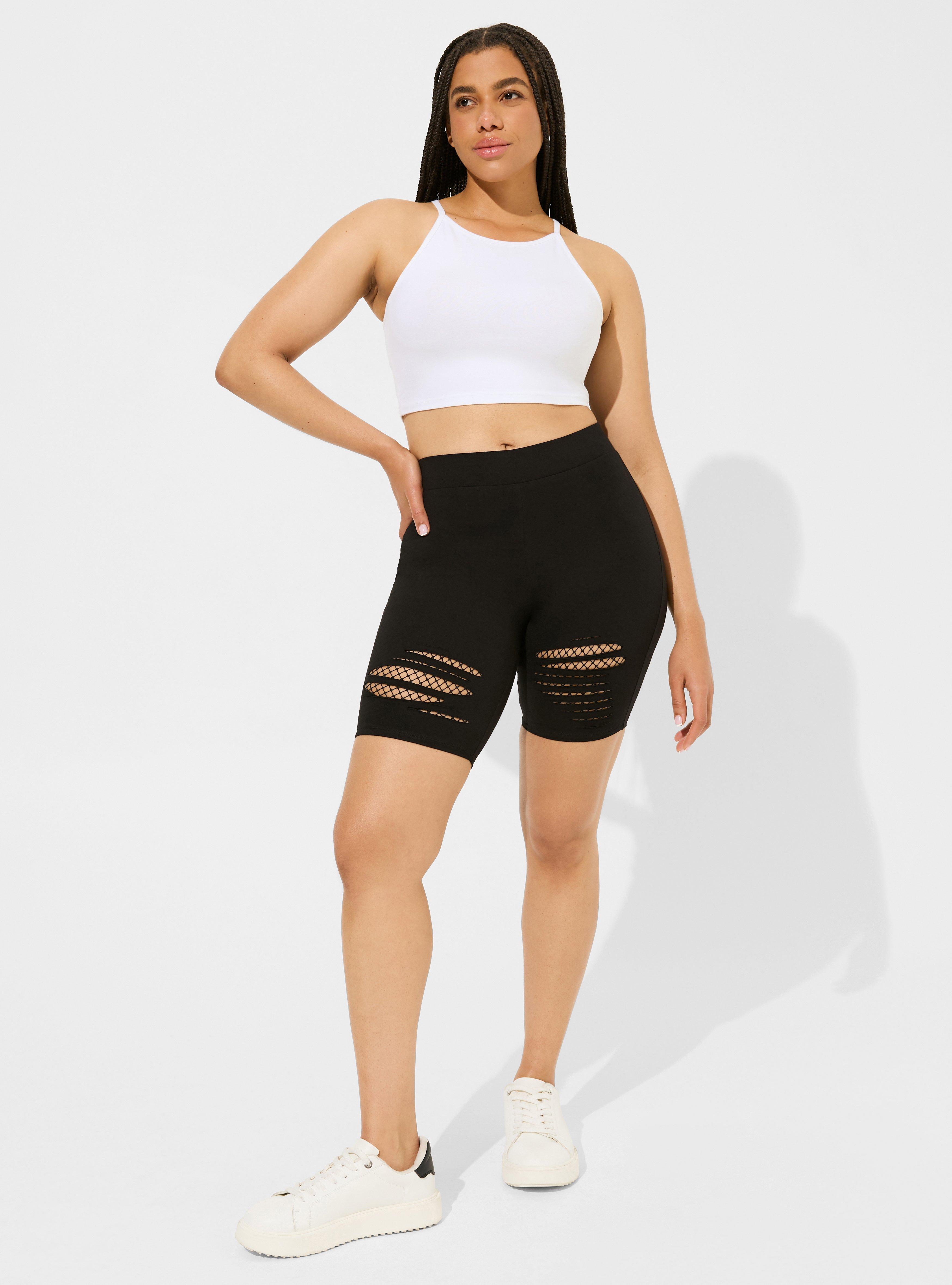 9 Inch Signature Waist Slashed Fishnet Bike Short