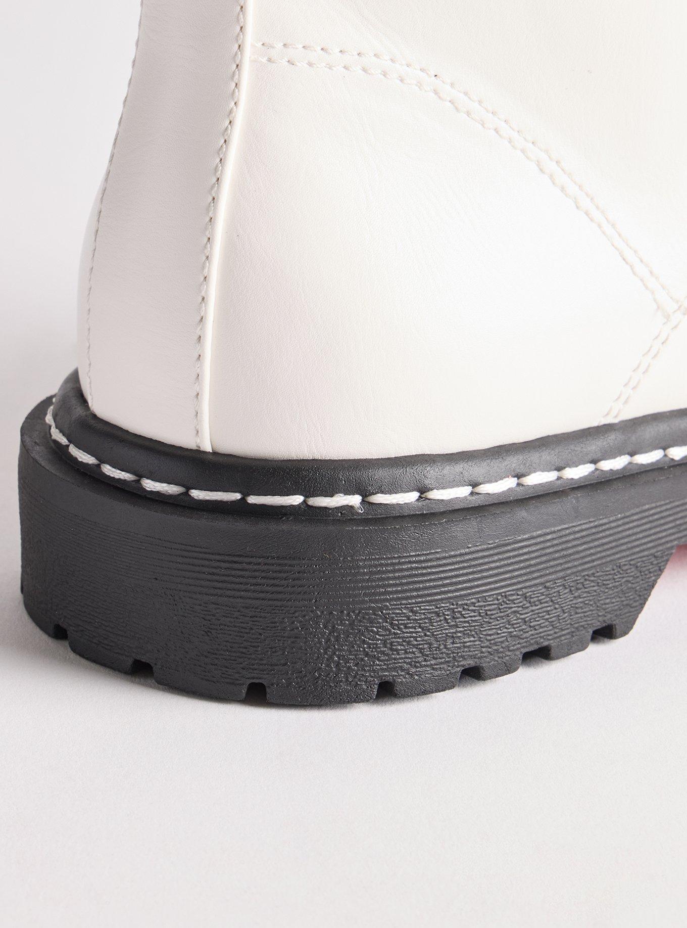 Stevie Lace-Up Combat Boot (WW), WHITE, alternate