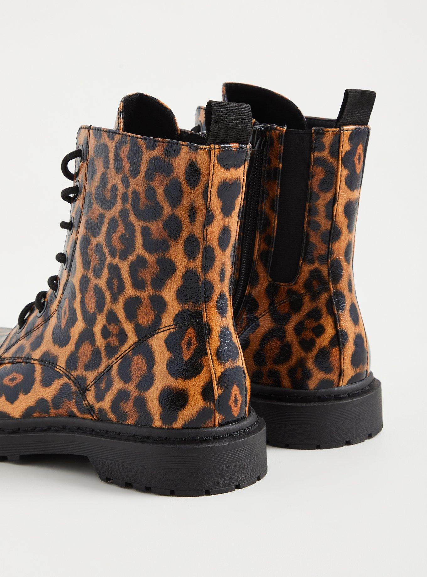 Cheetah print outlet combat boots