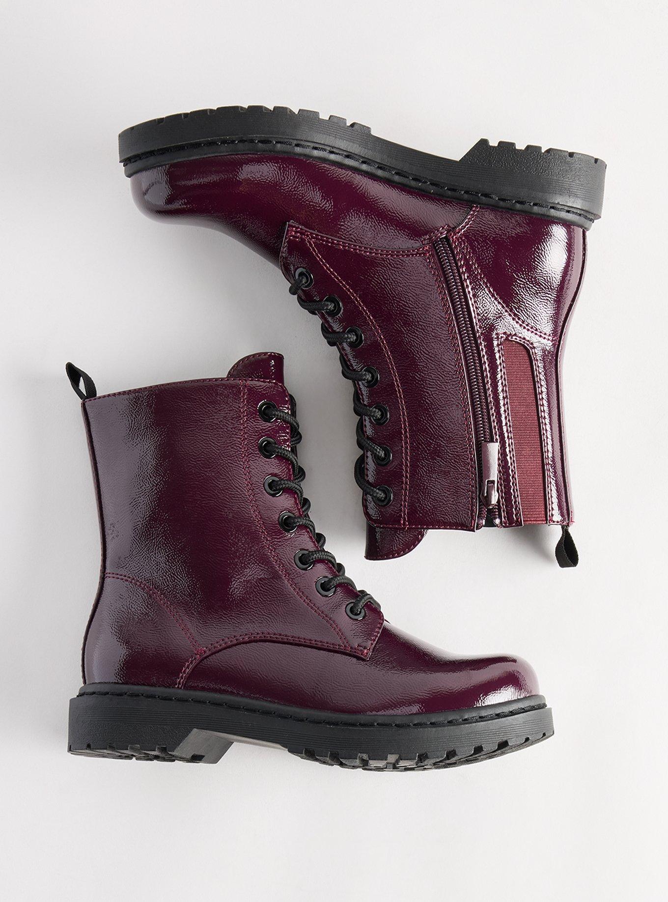 Stevie Lace-Up Combat Boot (WW), WINDSOR WINE, hi-res