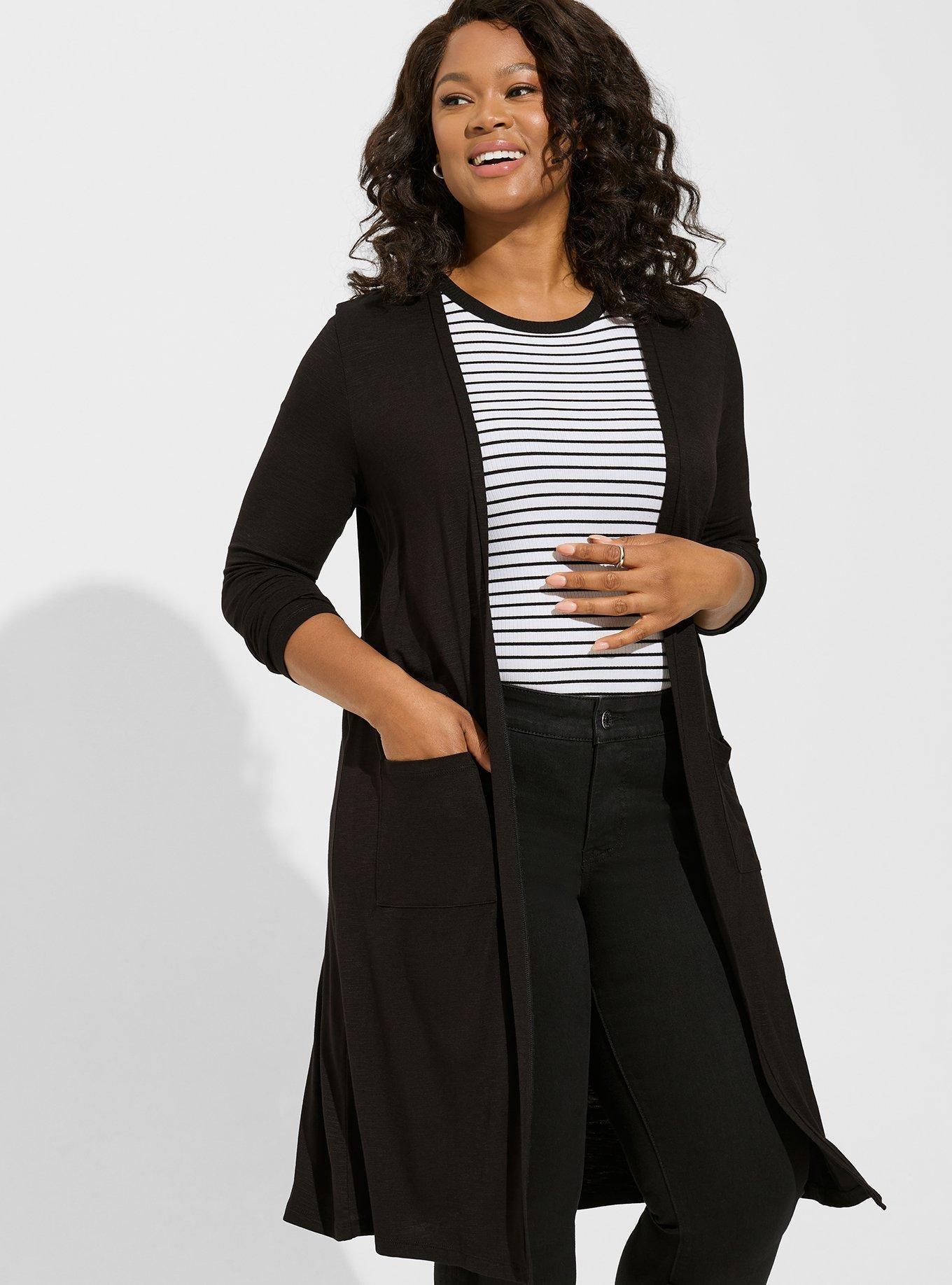 Plus size black shop duster cardigan