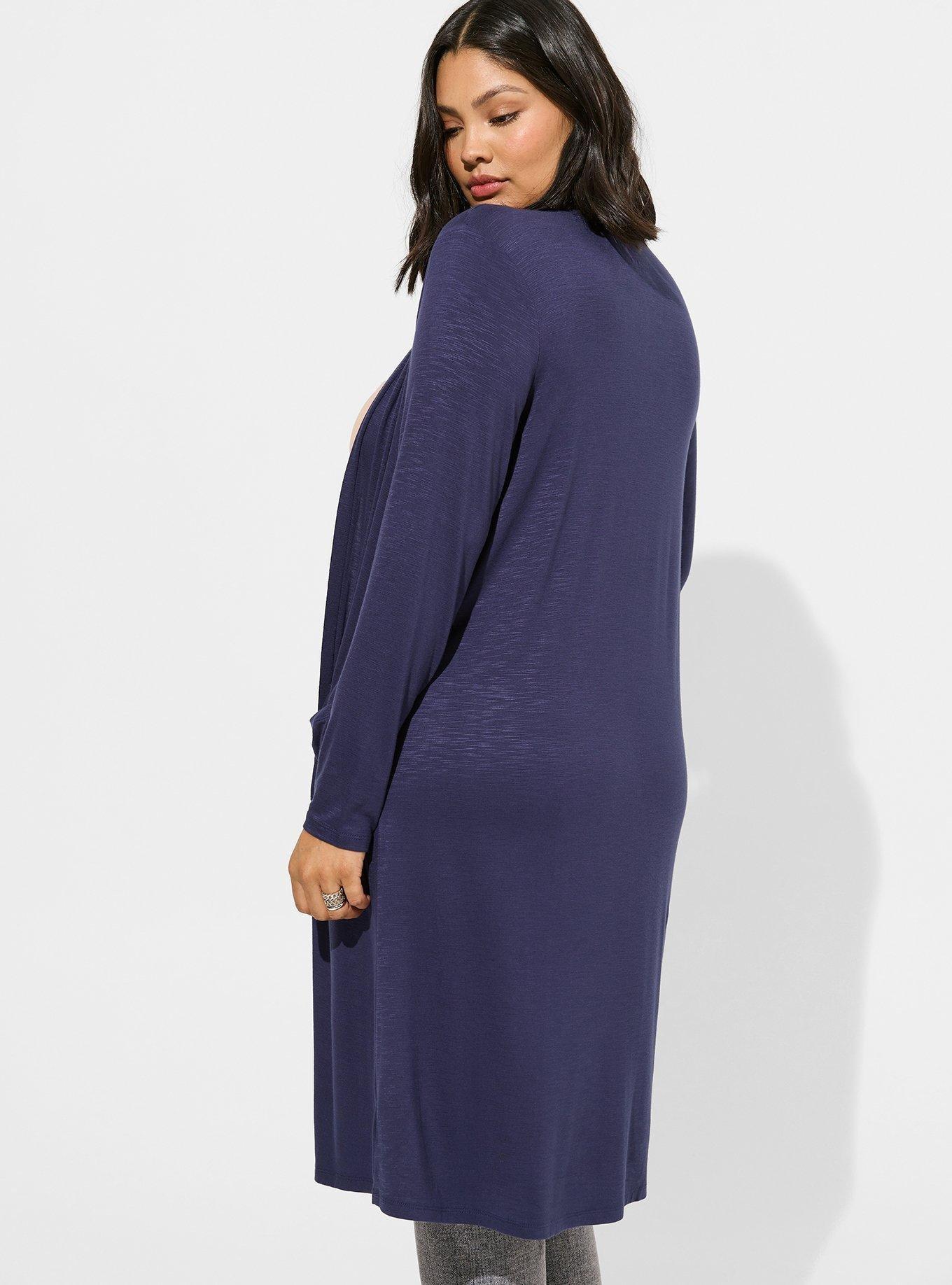 Plus Size Super Soft Slub Duster, PEACOAT, alternate