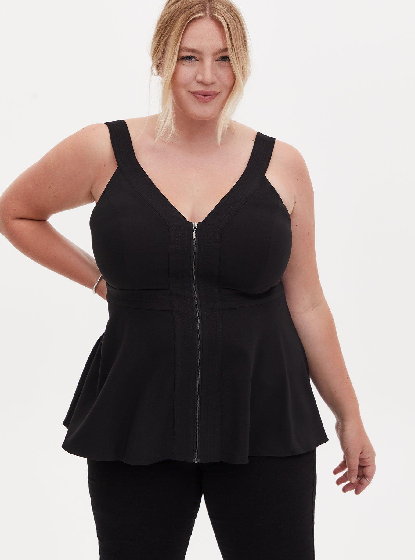 Peplum zip up clearance top