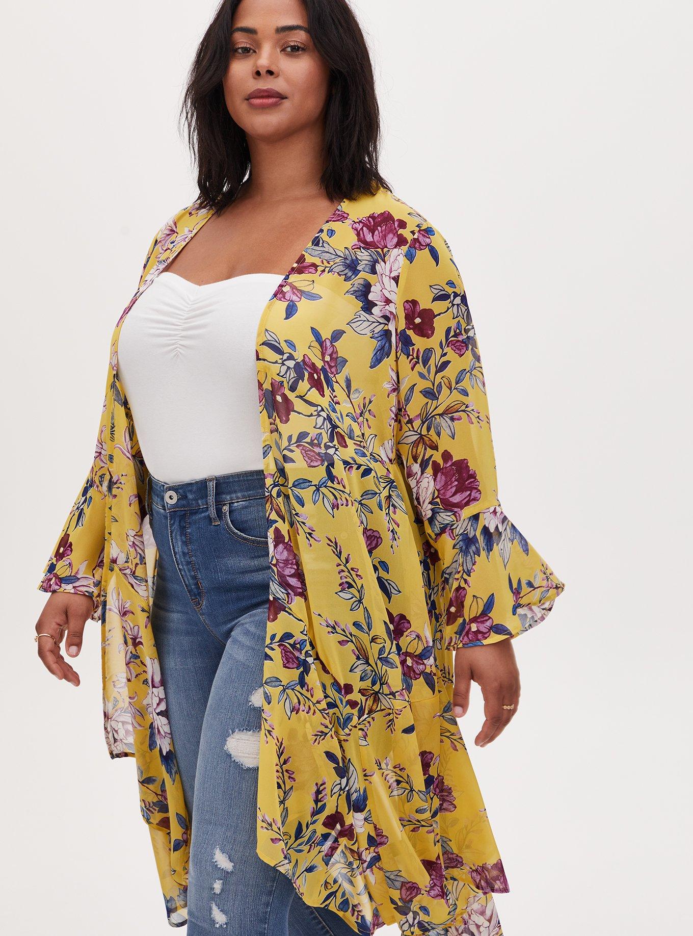 Plus size cheap yellow duster