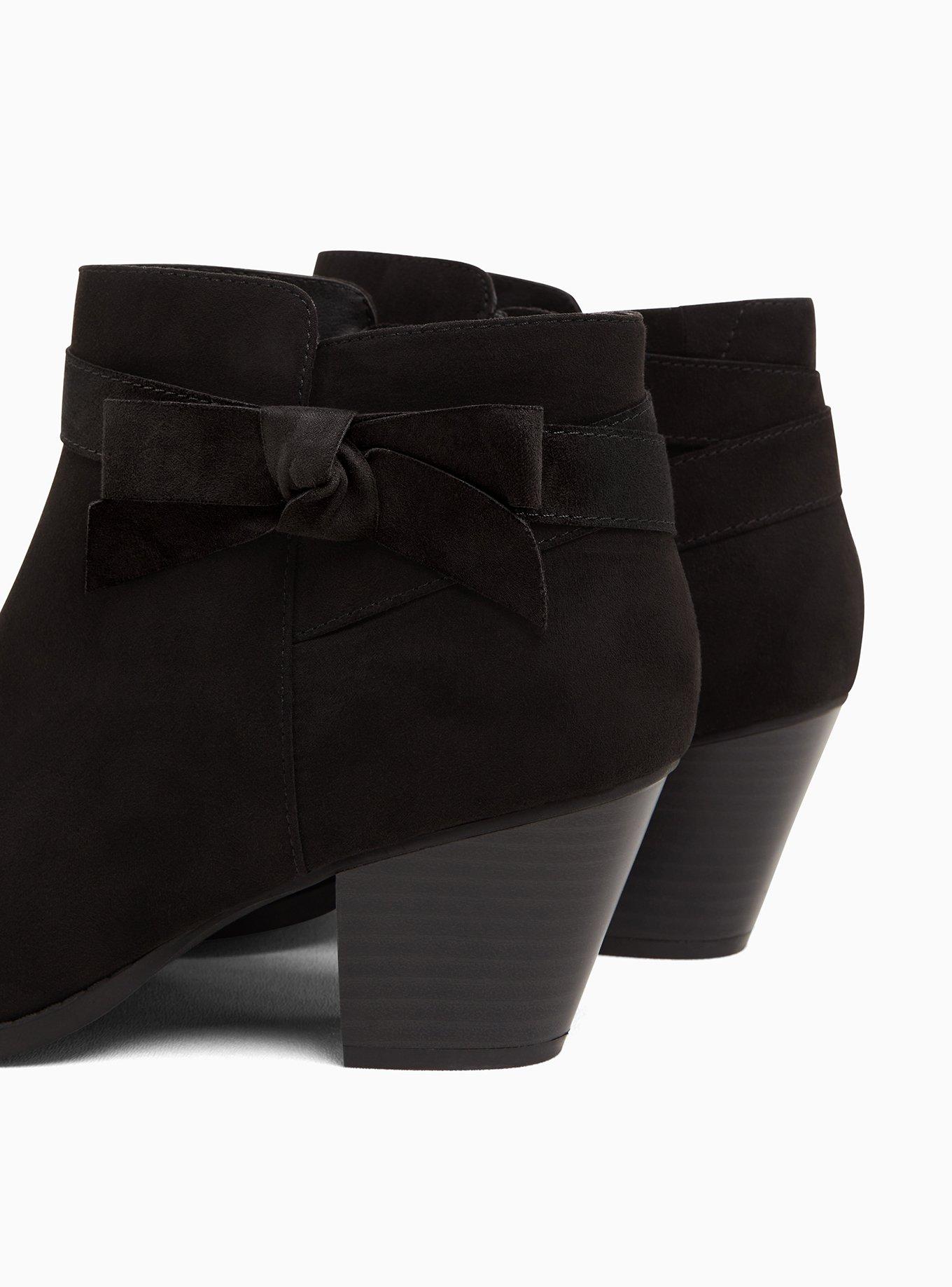 Plus Size Side Bow Bootie (WW), BLACK, alternate