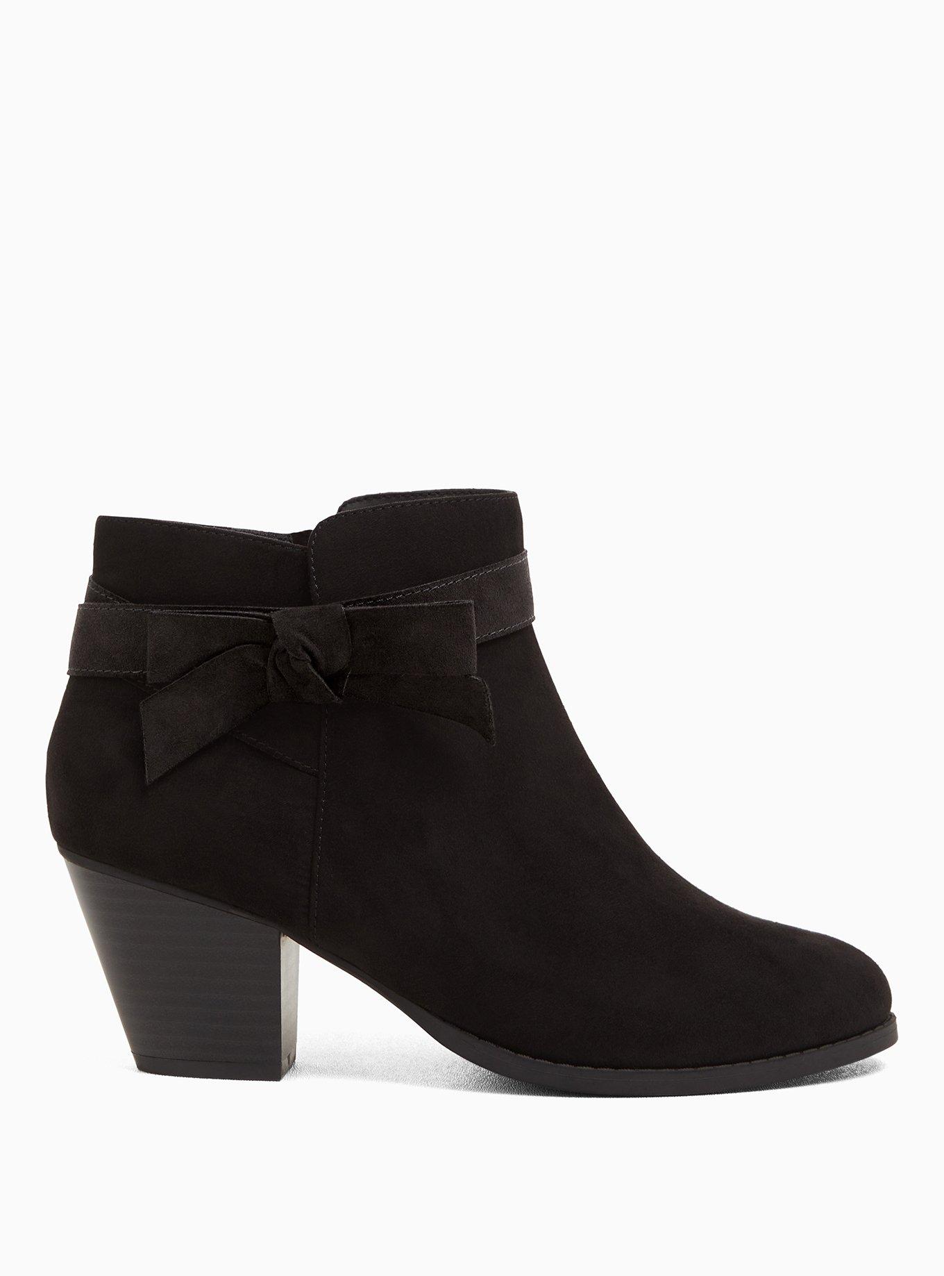 Plus Size Side Bow Bootie (WW), BLACK, hi-res