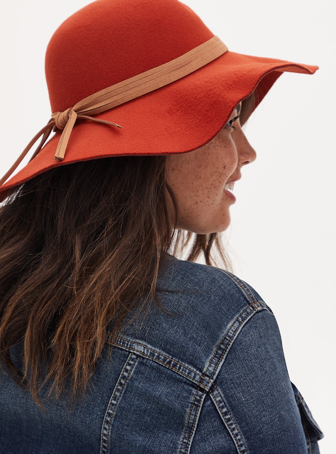 Plus Size - Brick Red Round Floppy Hat - Torrid