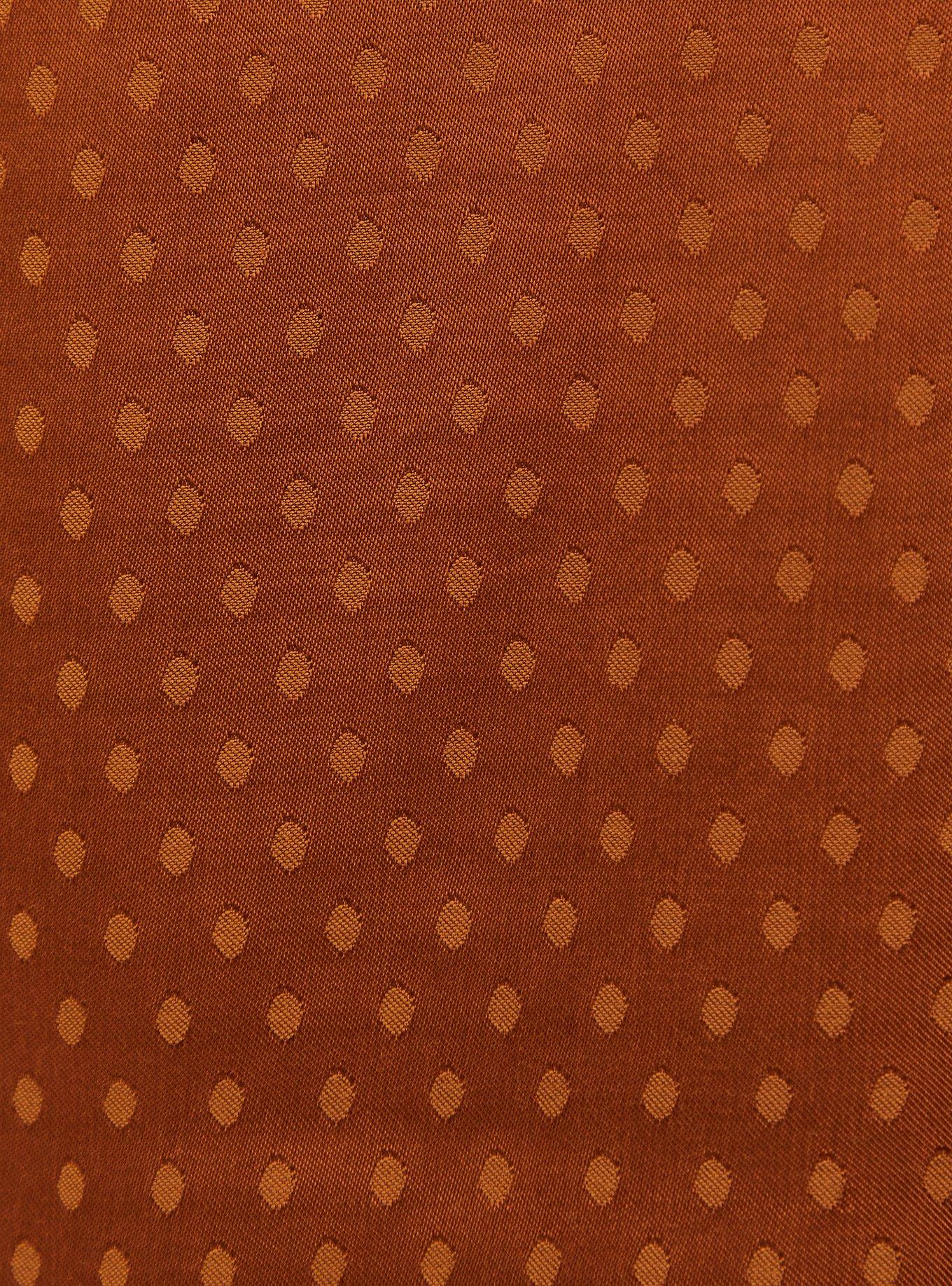 Plus Size Copper Dotted Jacquard Self Tie Trench Jacket, COPPER, alternate