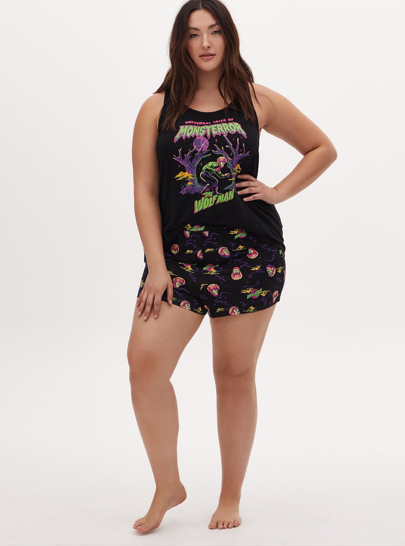 Plus Size - Universal Monster’s Wolfman Black Racerback Sleep Tank - Torrid
