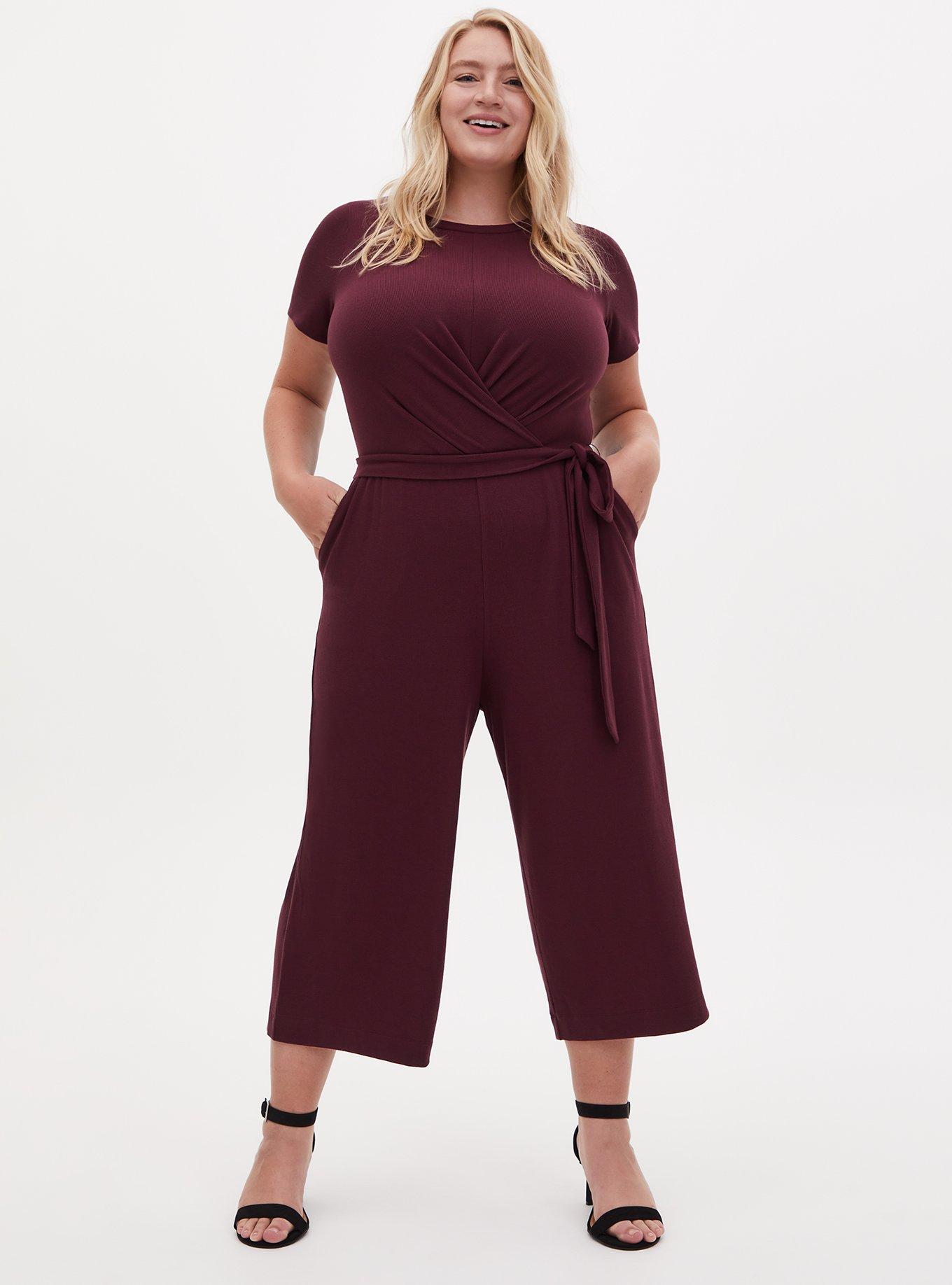 Plus Size - Rib Knit Culotte Jumpsuit - Torrid