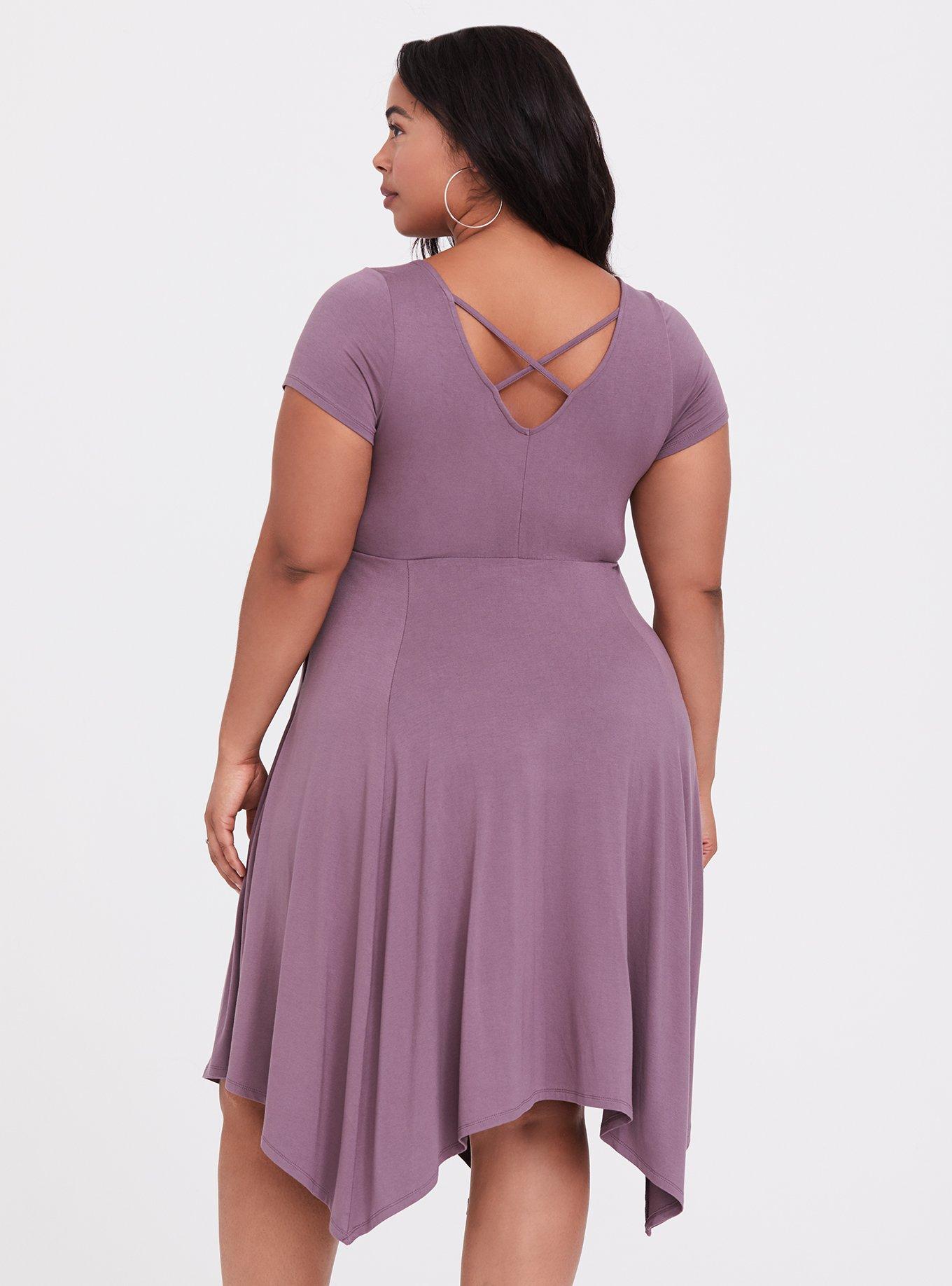 Torrid Adorable Purple Super Soft T Shirt Midi Dress Plus Size 2X, 18/20