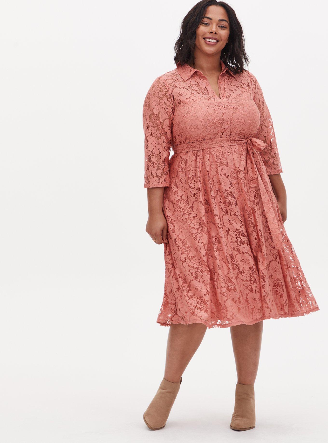 Torrid pink lace outlet dress