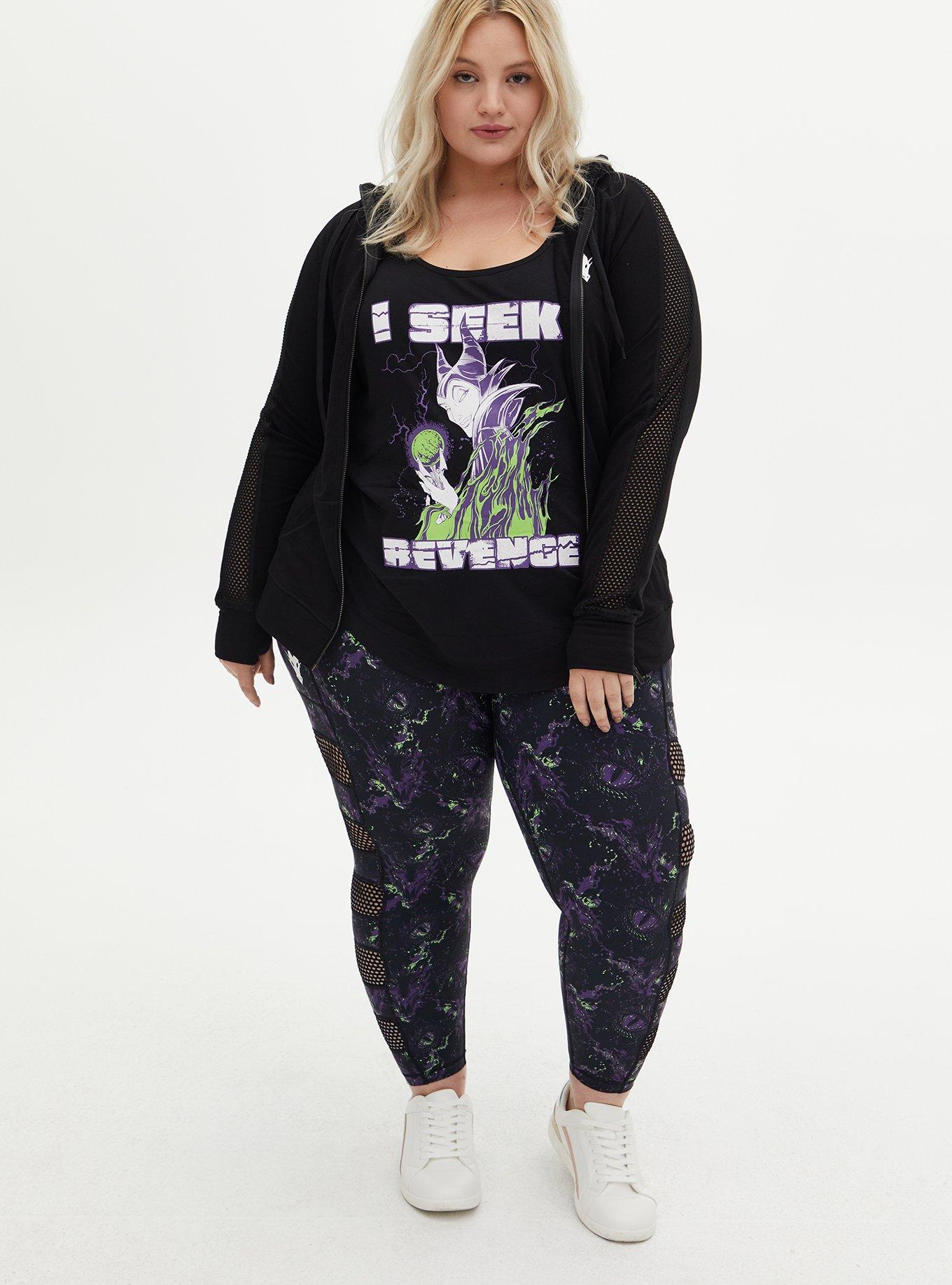 Plus Size Disney Sleeping Beauty Maleficent Revenge Black Active Tank, DEEP BLACK, alternate