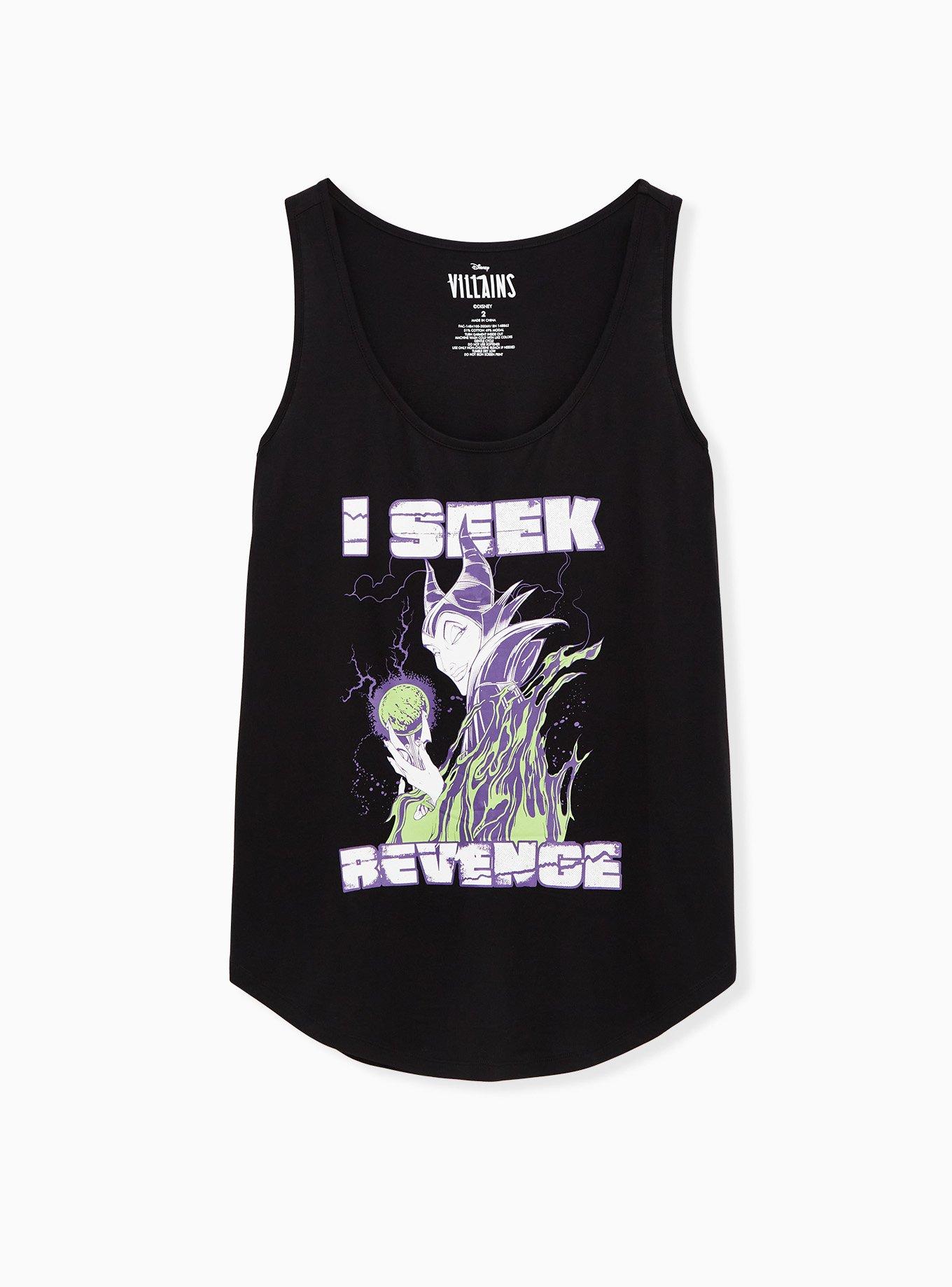 Plus Size Disney Sleeping Beauty Maleficent Revenge Black Active Tank, DEEP BLACK, hi-res
