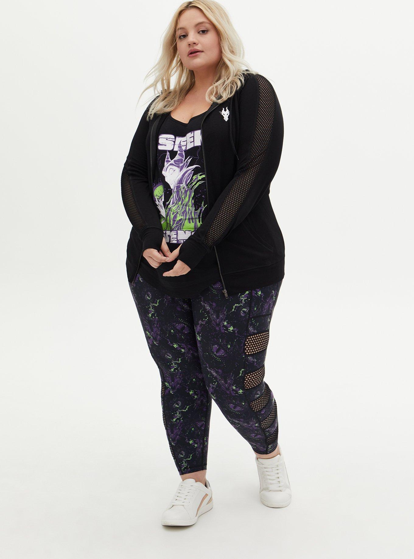 Plus Size Disney Sleeping Beauty Maleficent Dragon Crop Active Legging with Pockets, MULTI, alternate