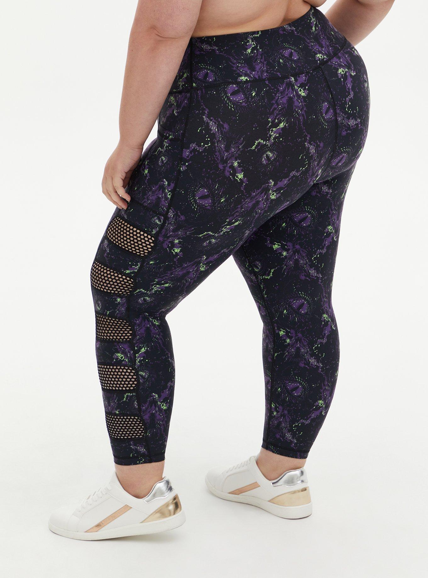 Plus Size Disney Sleeping Beauty Maleficent Dragon Crop Active Legging with Pockets, MULTI, alternate