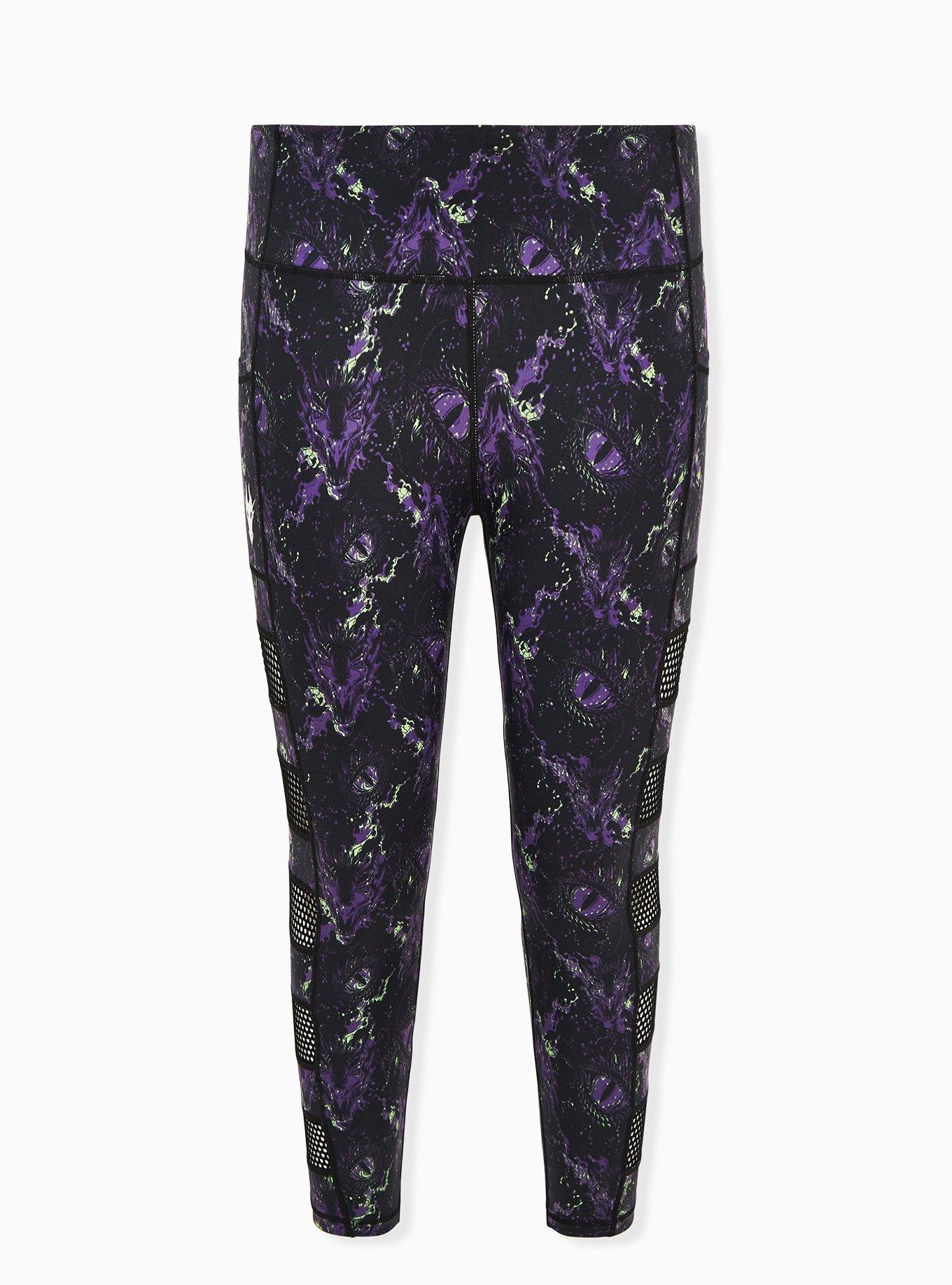 Plus Size Disney Sleeping Beauty Maleficent Dragon Crop Active Legging with Pockets, MULTI, hi-res