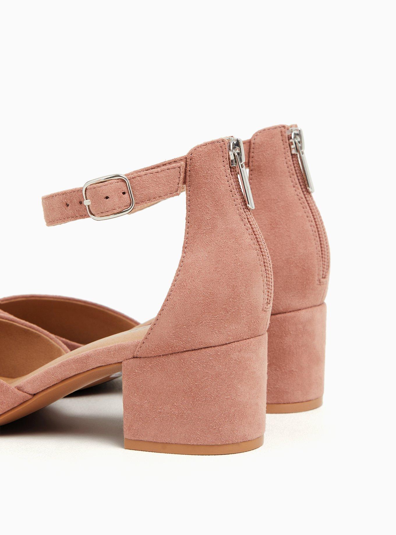 Plus Size V-Cut Pointed Block Heel (WW), BLUSH, alternate