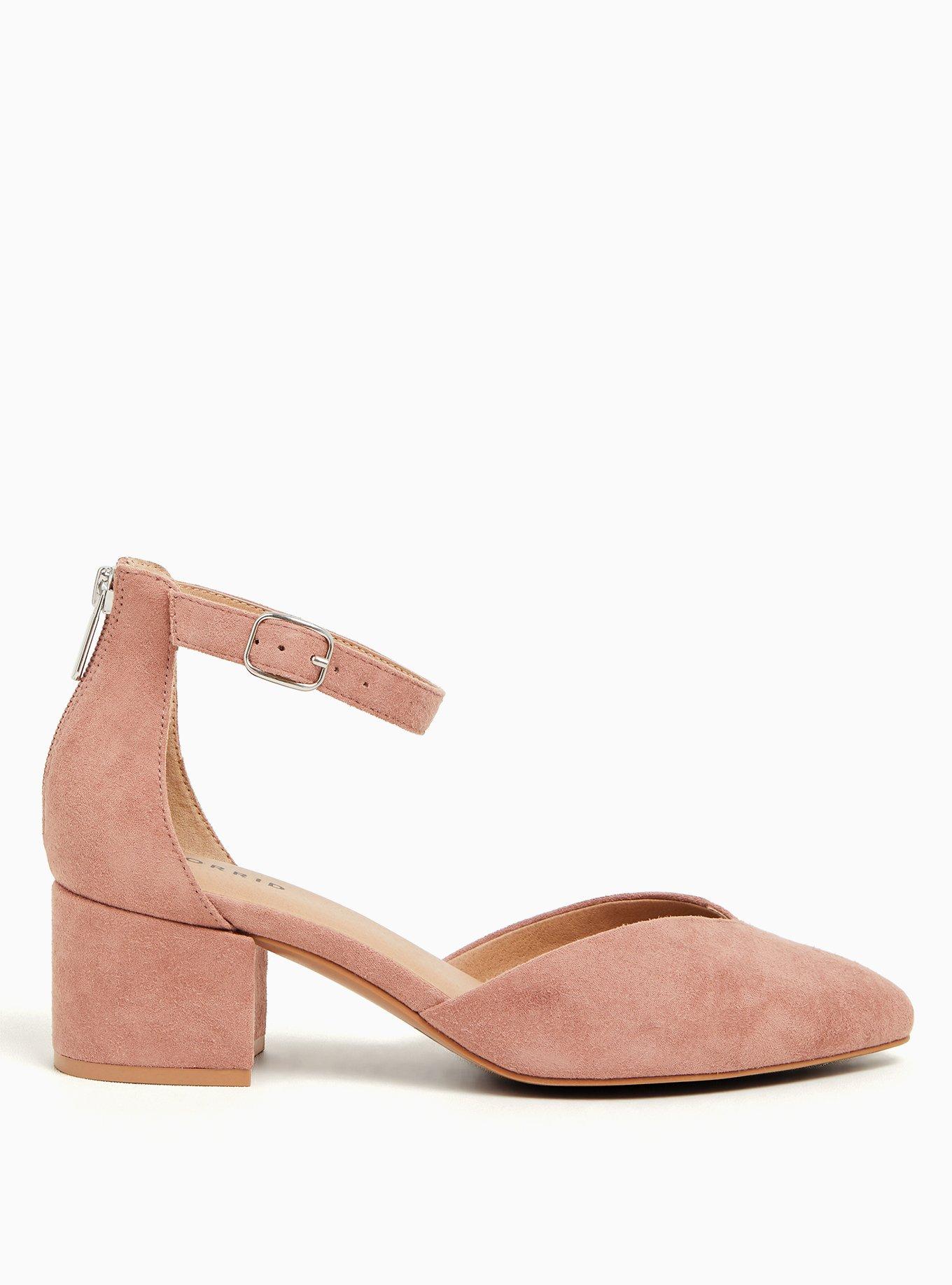 Plus Size V-Cut Pointed Block Heel (WW), BLUSH, alternate