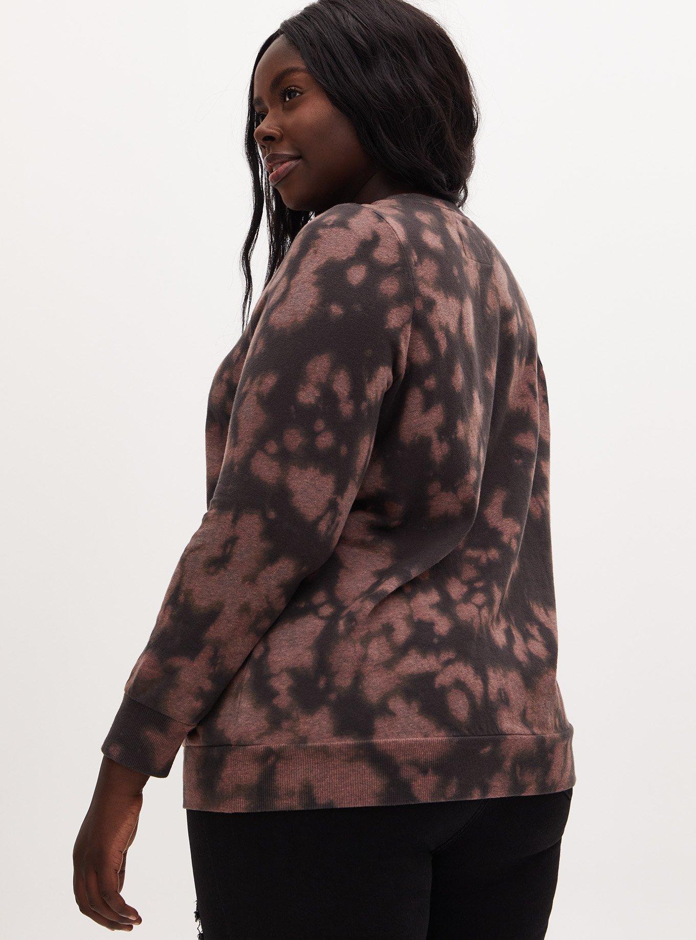 Plus Size The Texas Chainsaw Massacre Brown Tie-Dye Crew Sweatshirt , BROWN, alternate