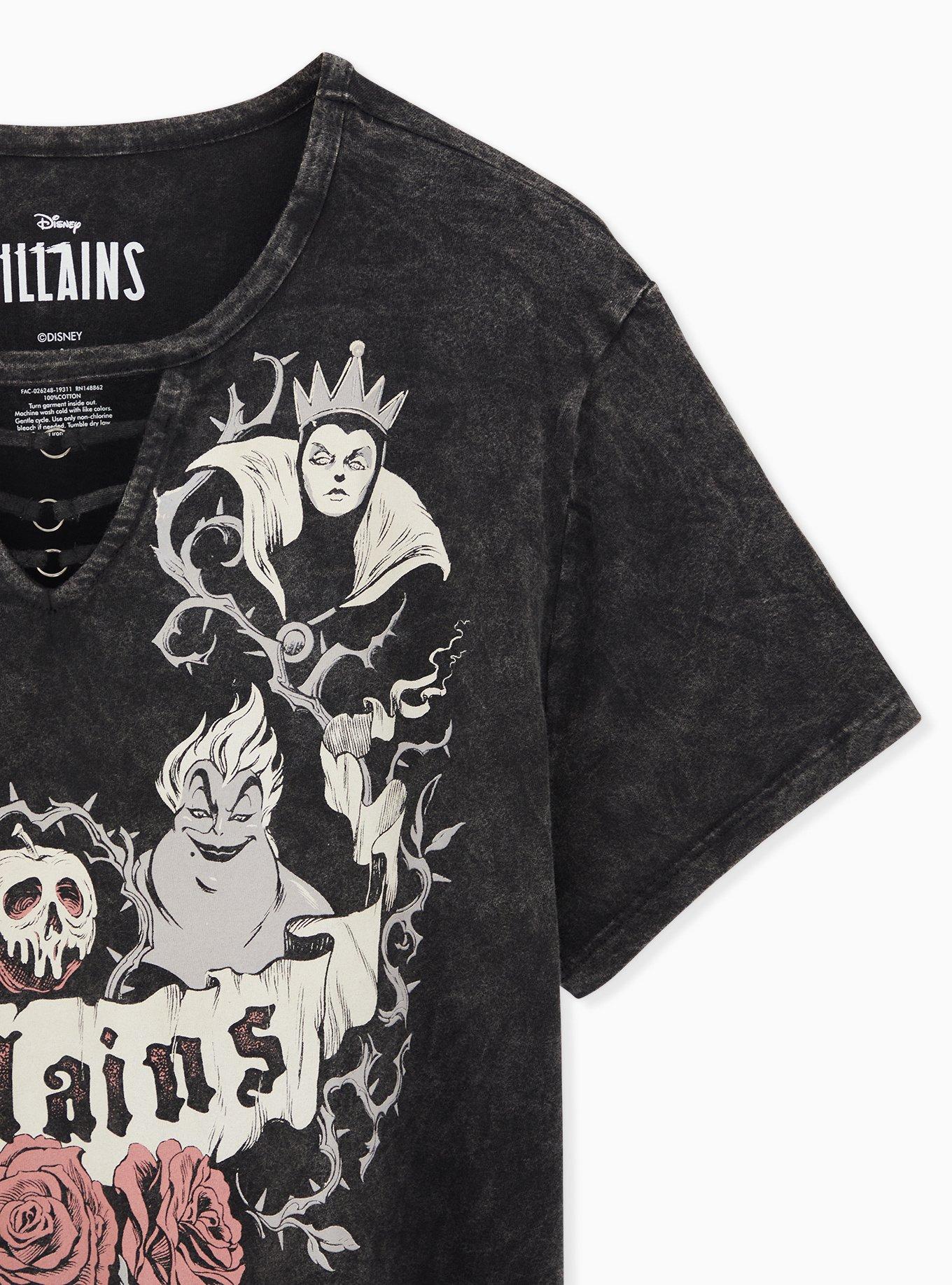 Plus Size Disney Villains Black Mineral Wash O-ring Top, DEEP BLACK, alternate