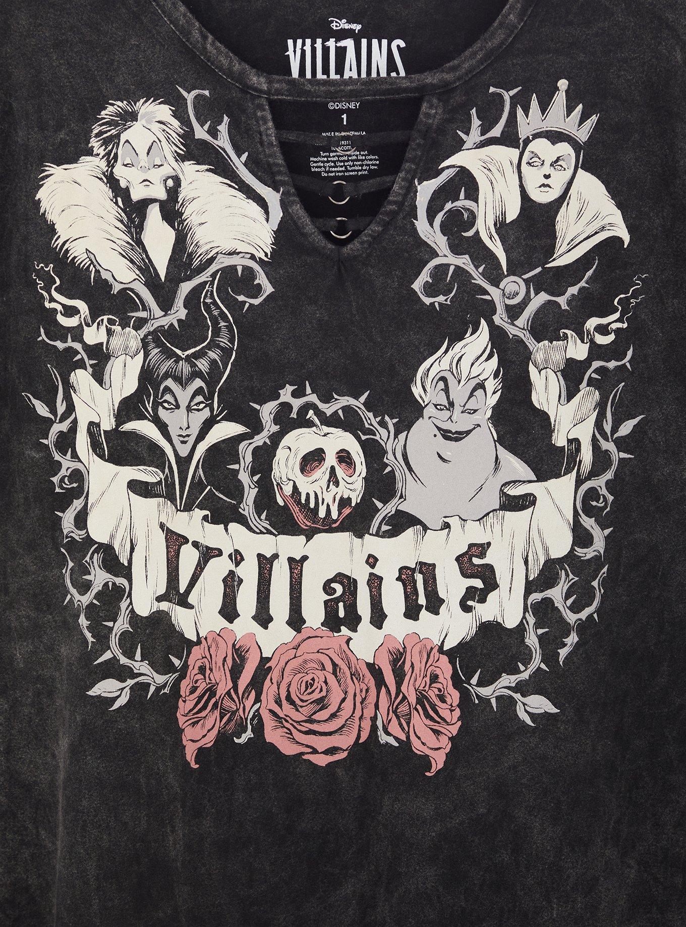 Plus Size Disney Villains Black Mineral Wash O-ring Top, DEEP BLACK, alternate