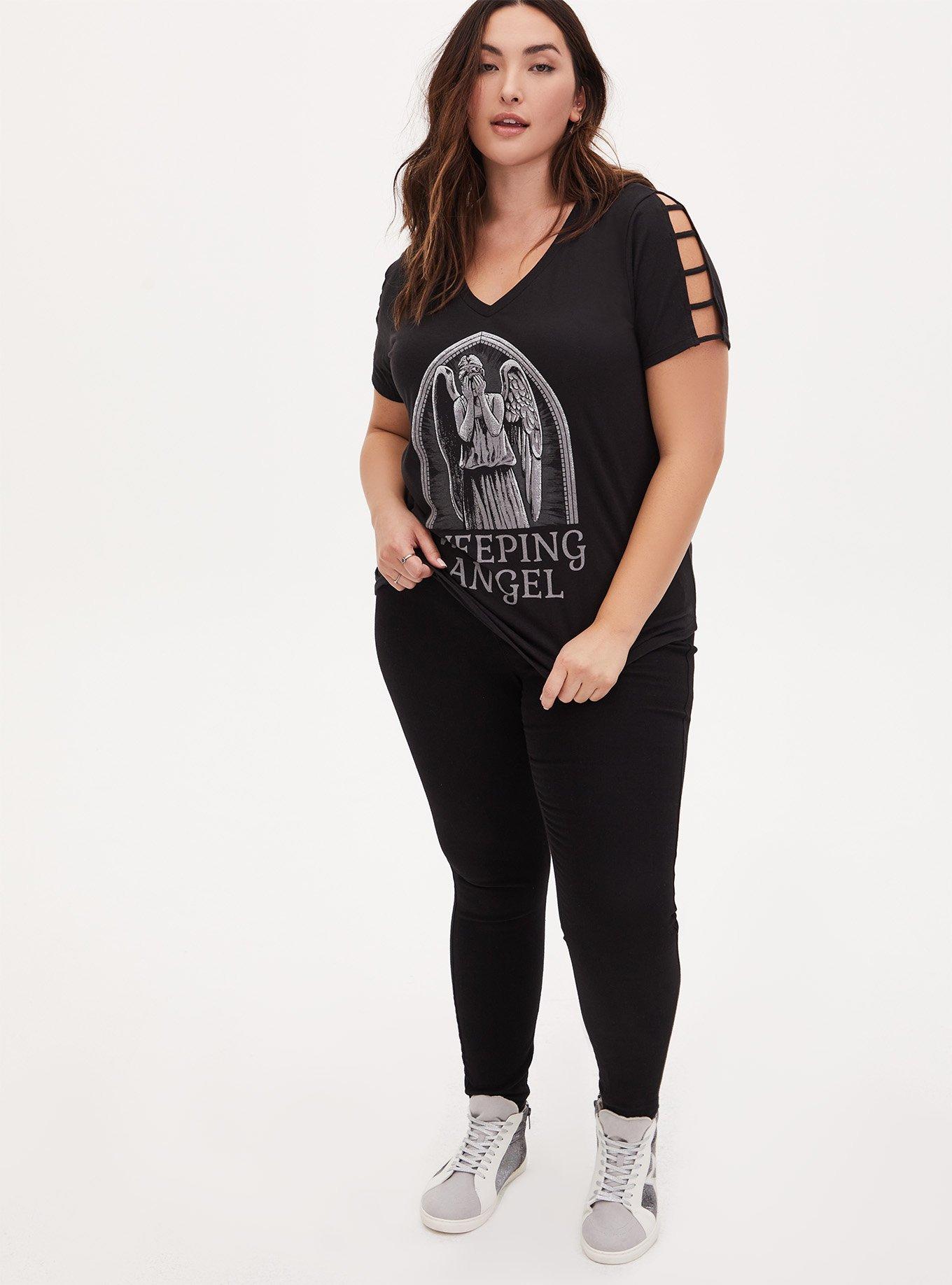 Plus Size - Her Universe Doctor Who Weeping Angel Ladder Sleeve Top ...