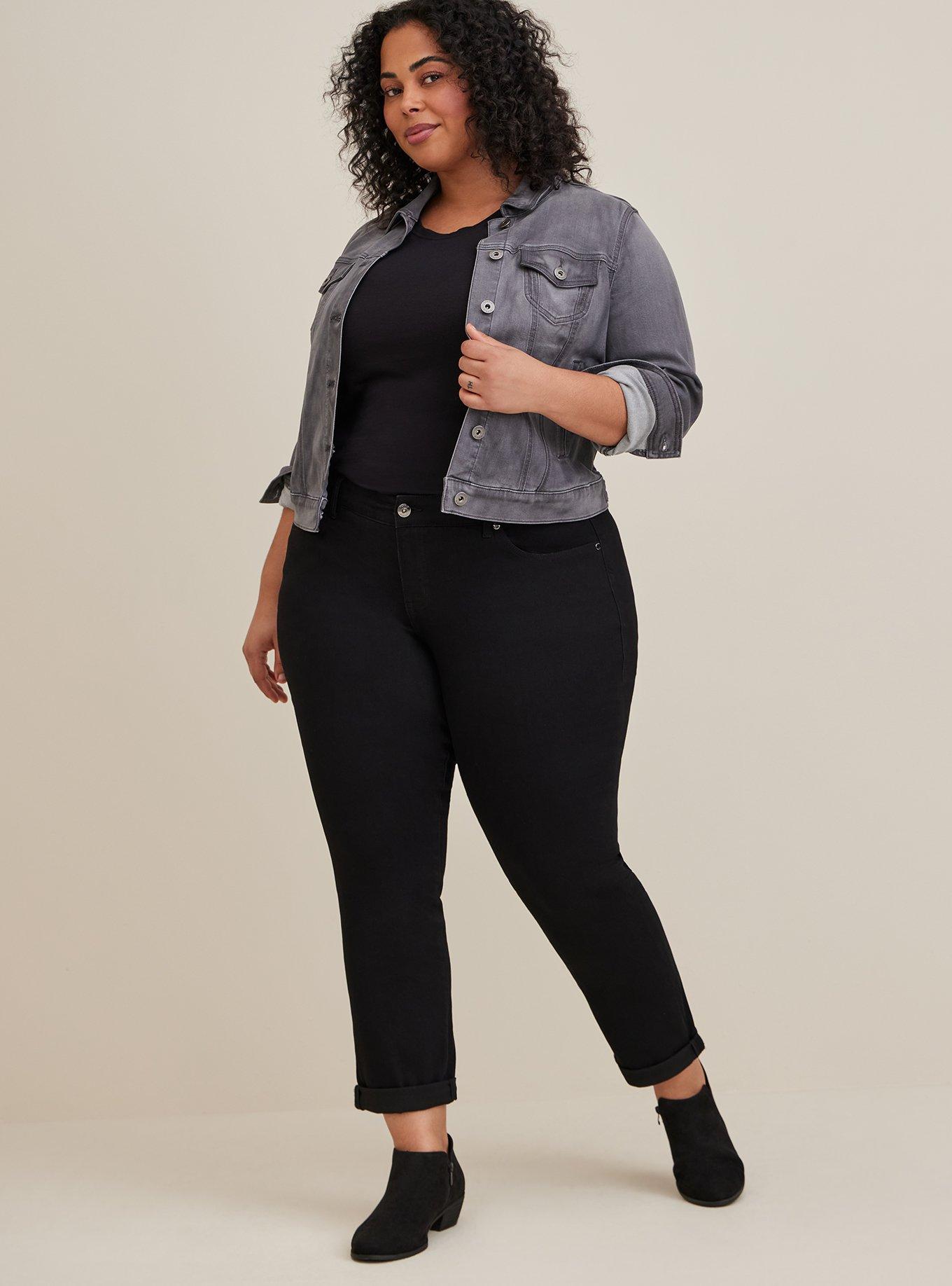 Boyfriend Straight Mid-Rise Jean, BLACK, alternate