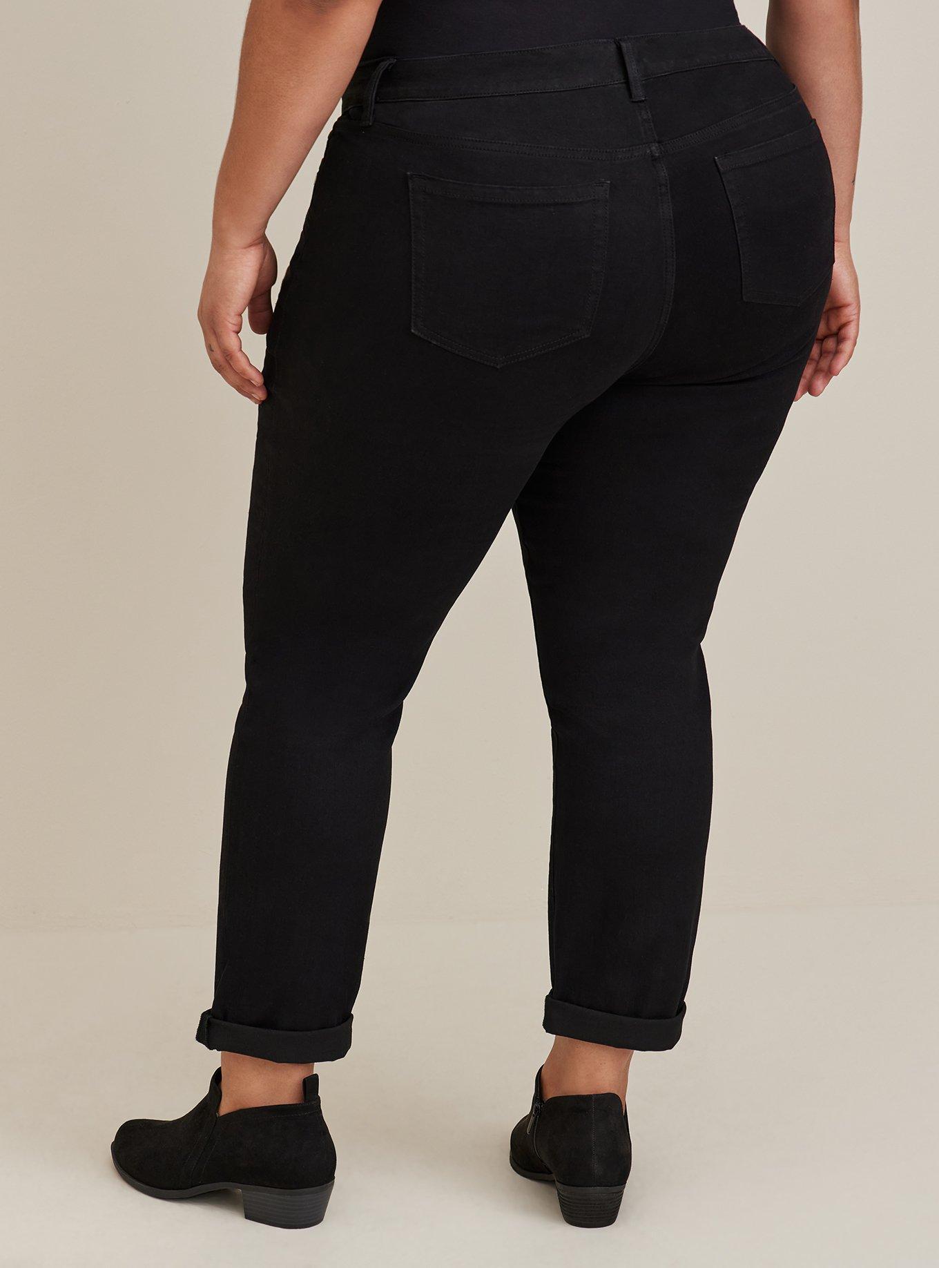 Boyfriend Straight Mid-Rise Jean, BLACK, alternate
