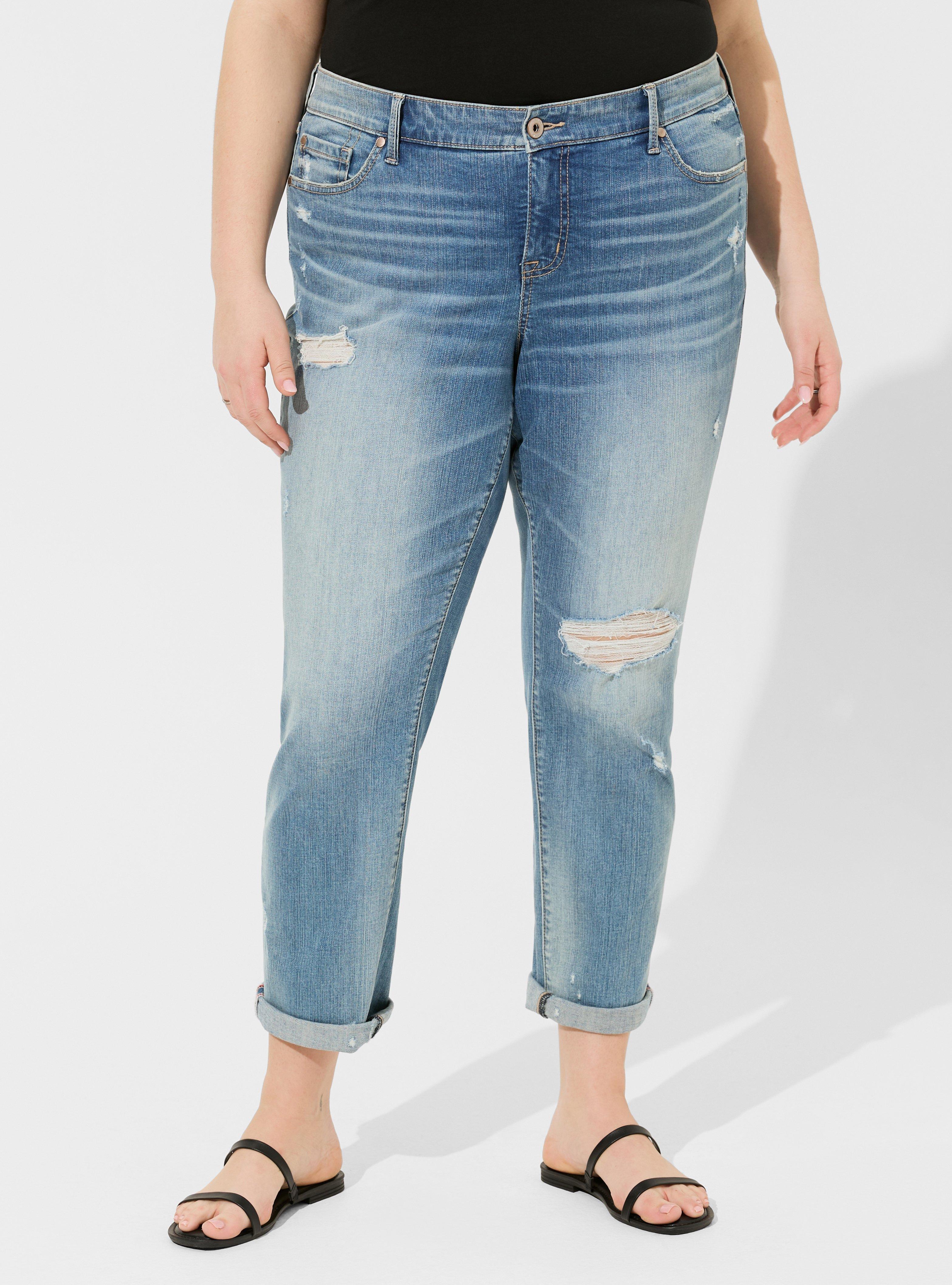 Boyfriend Straight Vintage Stretch Mid-Rise Jean