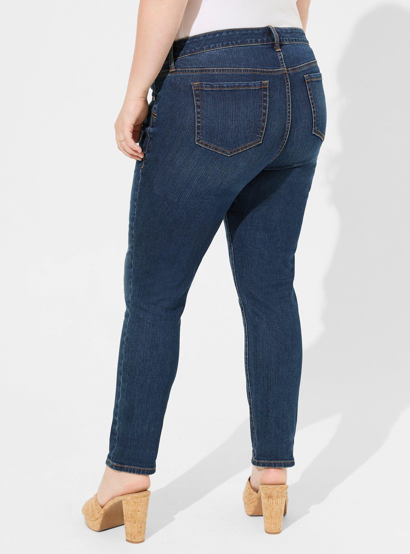 Unique Bargains Women's Plus Size Stretch Washed Mid Rise Skinny Jeans