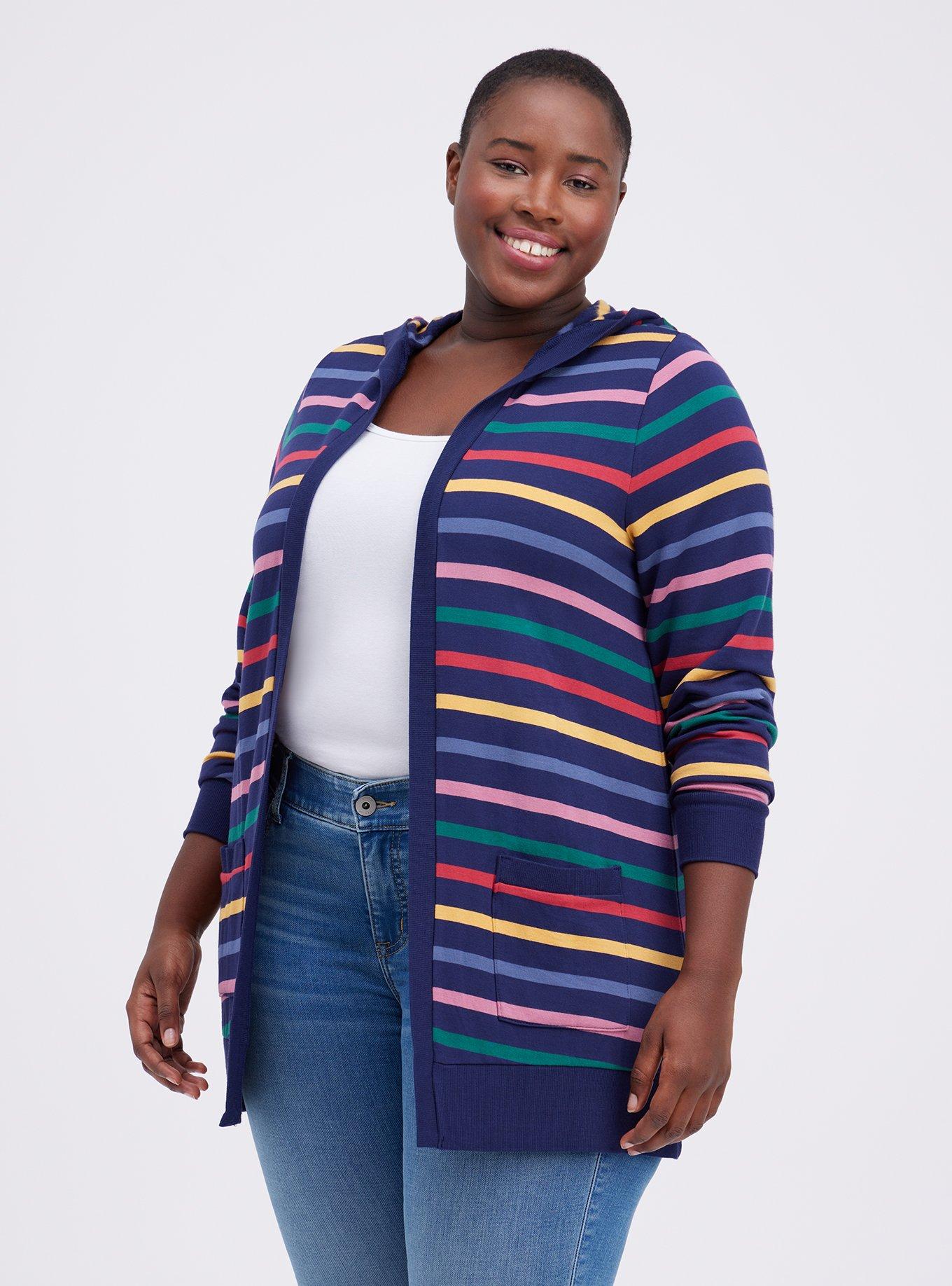 Plus size outlet rainbow cardigan