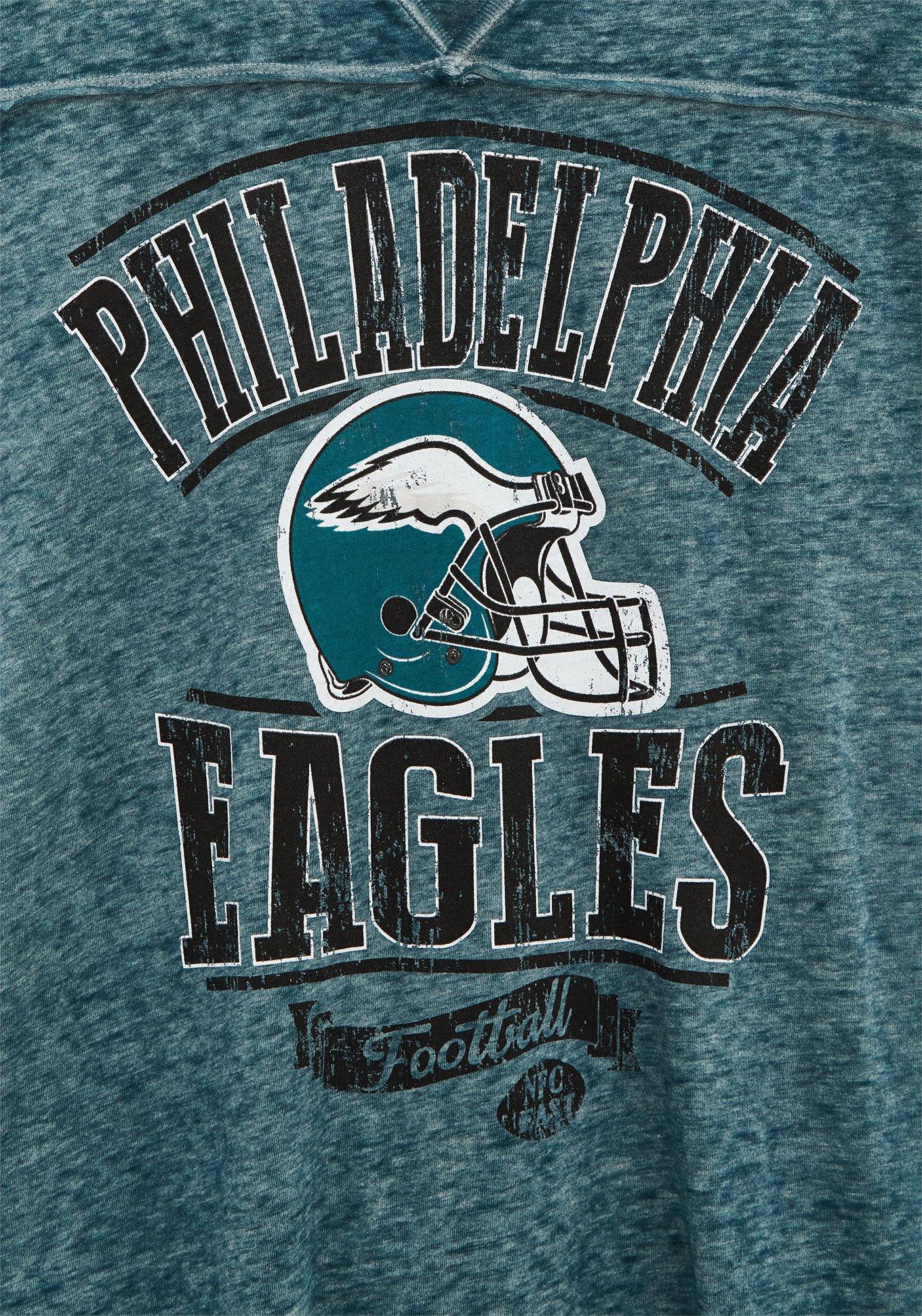 Plus Size - NFL Philadelphia Eagles Football Grey & Back Terry Raglan Hoodie  - Torrid