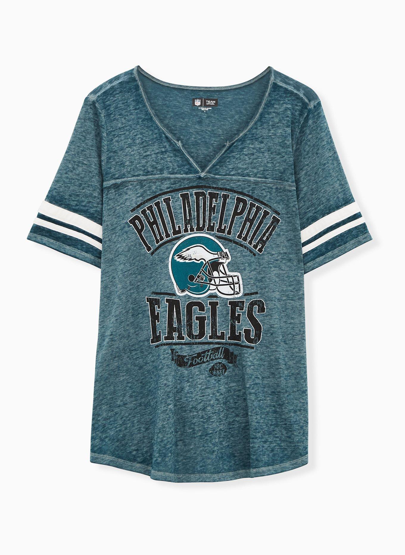 Plus Size - NFL Philadelphia Eagles Football Grey & Back Terry Raglan Hoodie  - Torrid