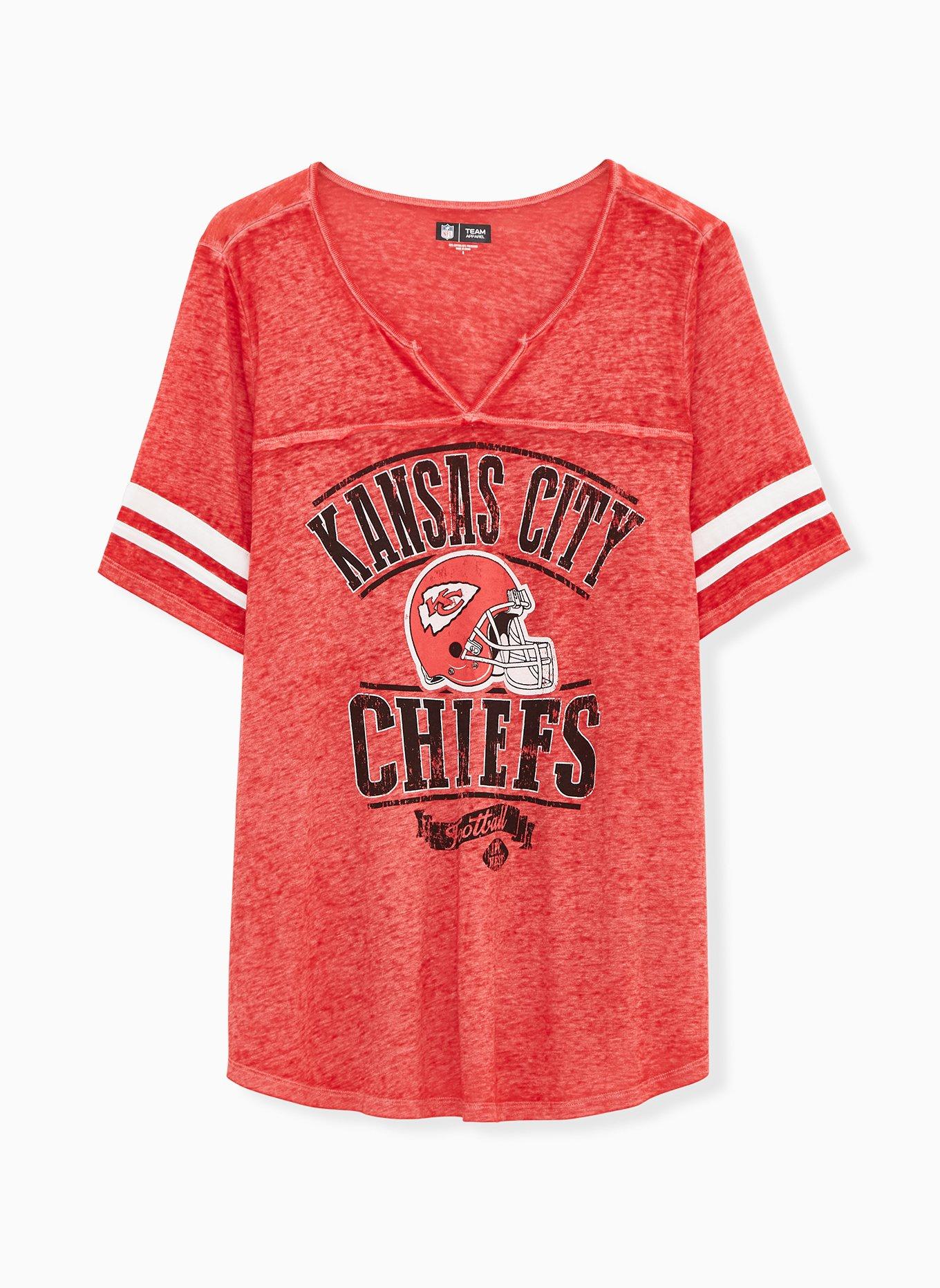 New Era Women's Kansas City Chiefs Sporty Crop Red Plus Size Long Sleeve T- Shirt