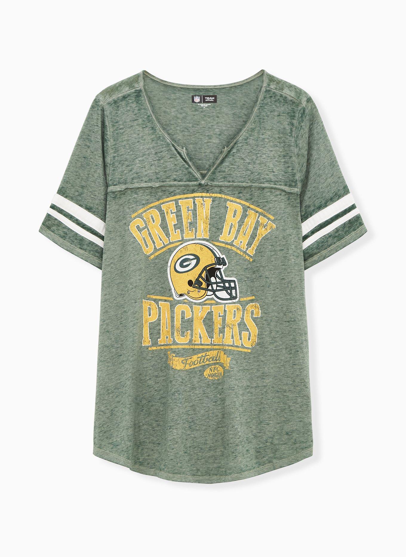 NWT Torrid Plus Size 0 Large CLASSIC FIT FOOTBALL TEE - GREEN BAY PACKERS  GREEN