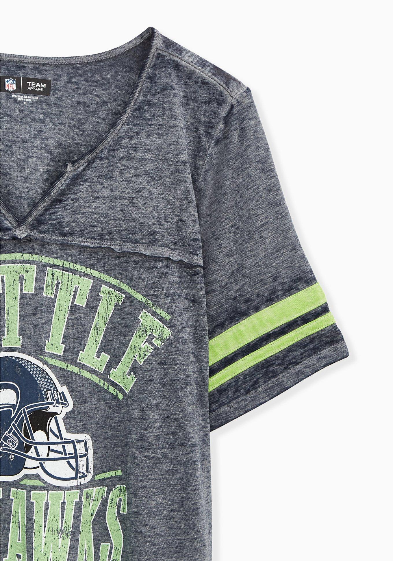 Plus Size - NFL Seattle Seahawks Classic Fit Long Sleeve Raglan Tee -  Cotton Navy - Torrid