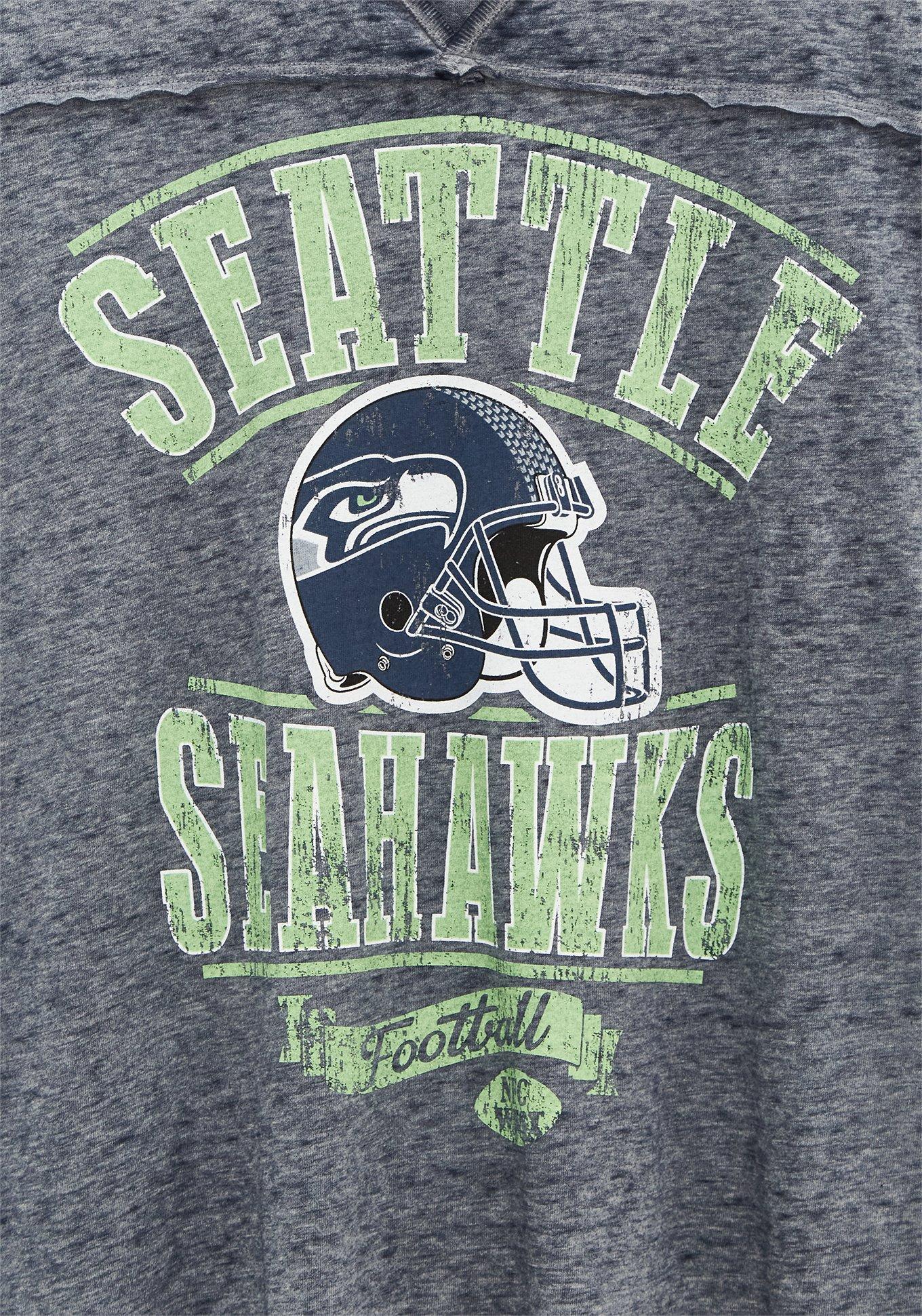 Plus Size - NFL Seattle Seahawks Classic Fit Long Sleeve Raglan Tee -  Cotton Navy - Torrid