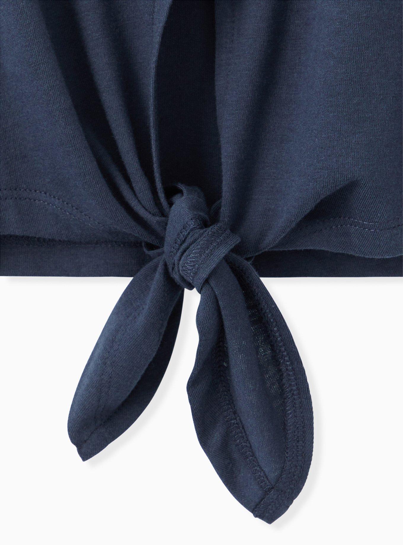 MLB Milwaukee Brewers Tie Front Tee - Navy, PEACOAT, alternate