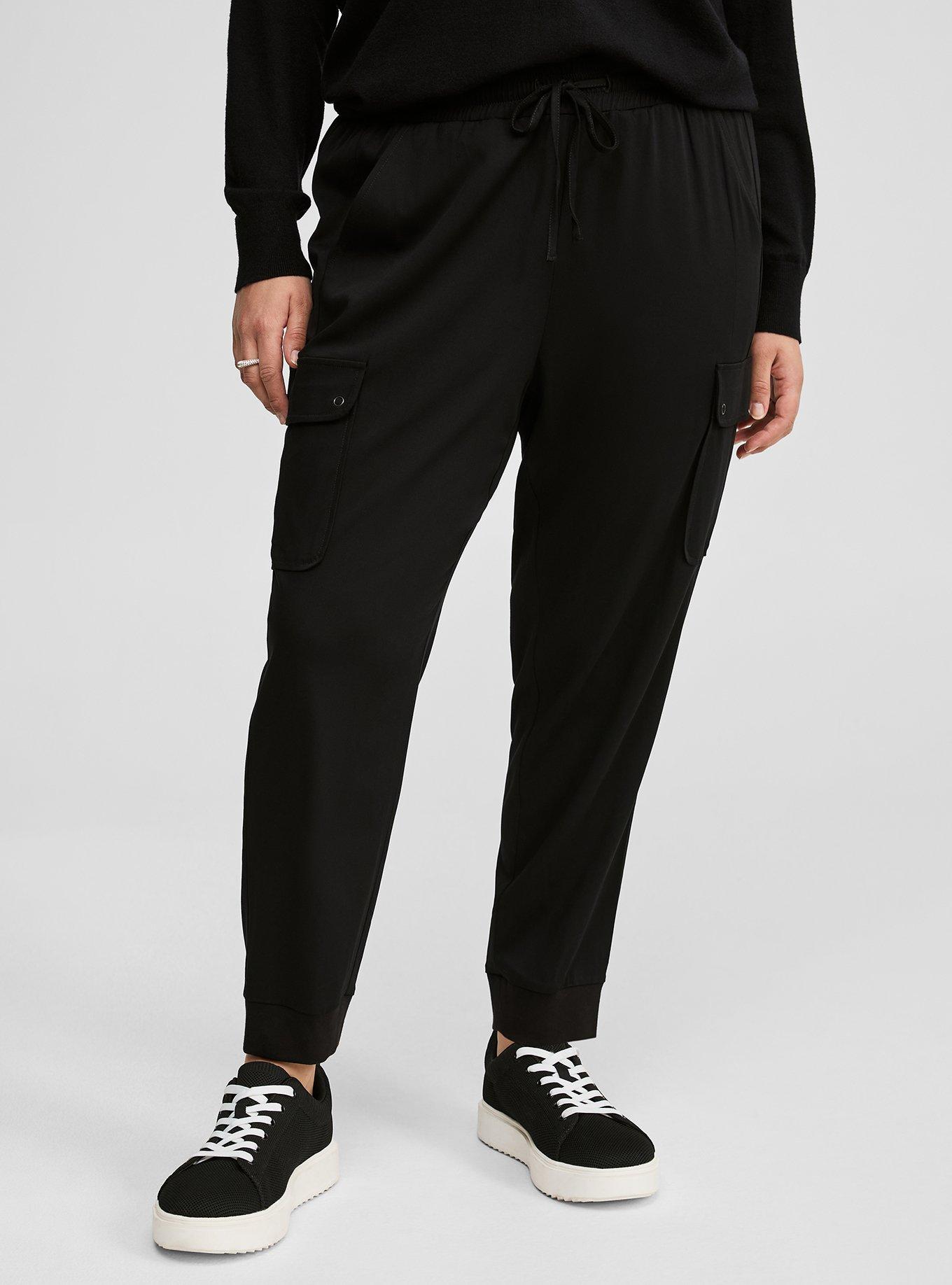 Plus size black on sale joggers