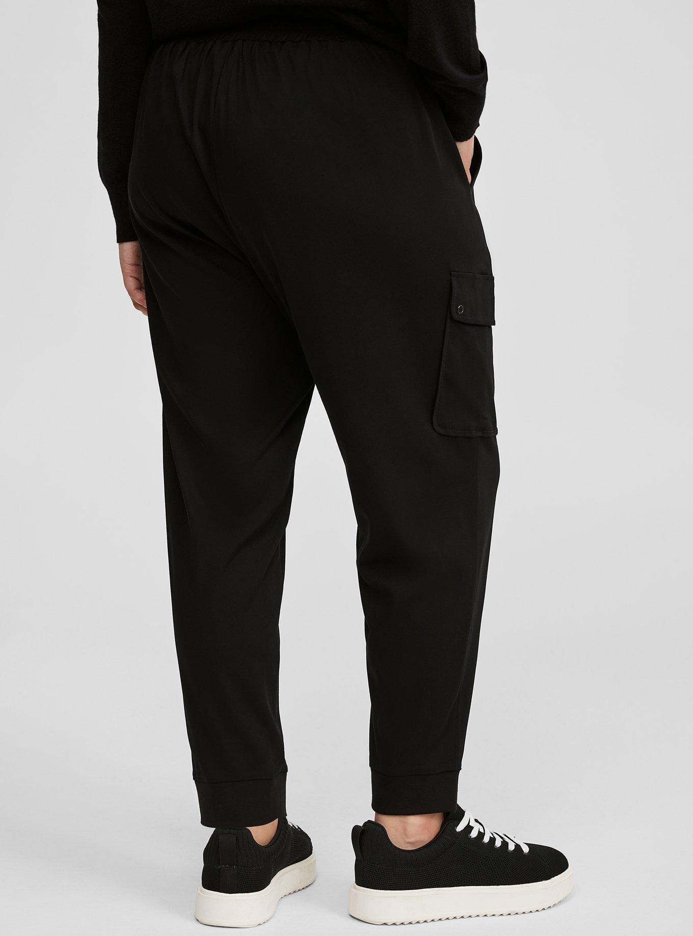 Plus Size - Relaxed Fit Jogger Stretch Challis Mid-Rise Cargo