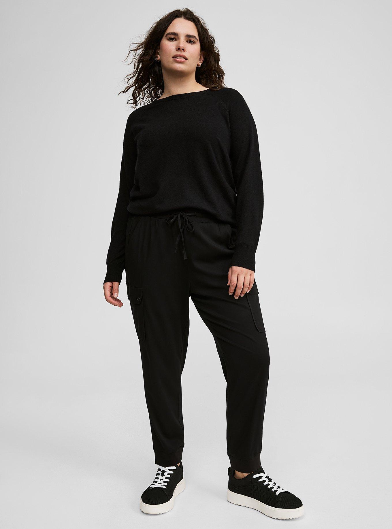 Plus Size - Pull-On Wide Leg Stretch Challis Cargo Pant - Torrid