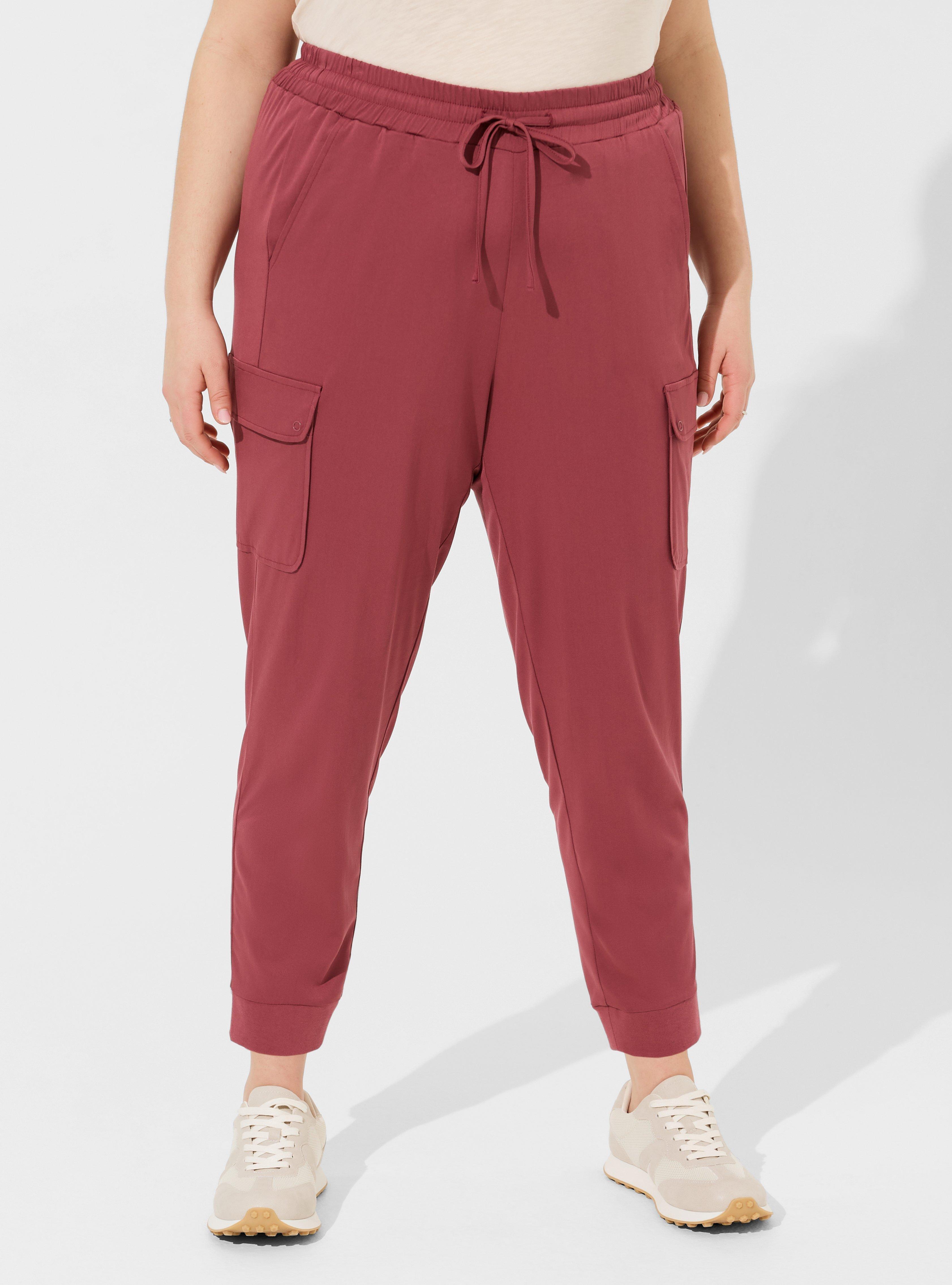 Relaxed Fit Jogger Stretch Challis Mid-Rise Cargo Pocket Pant